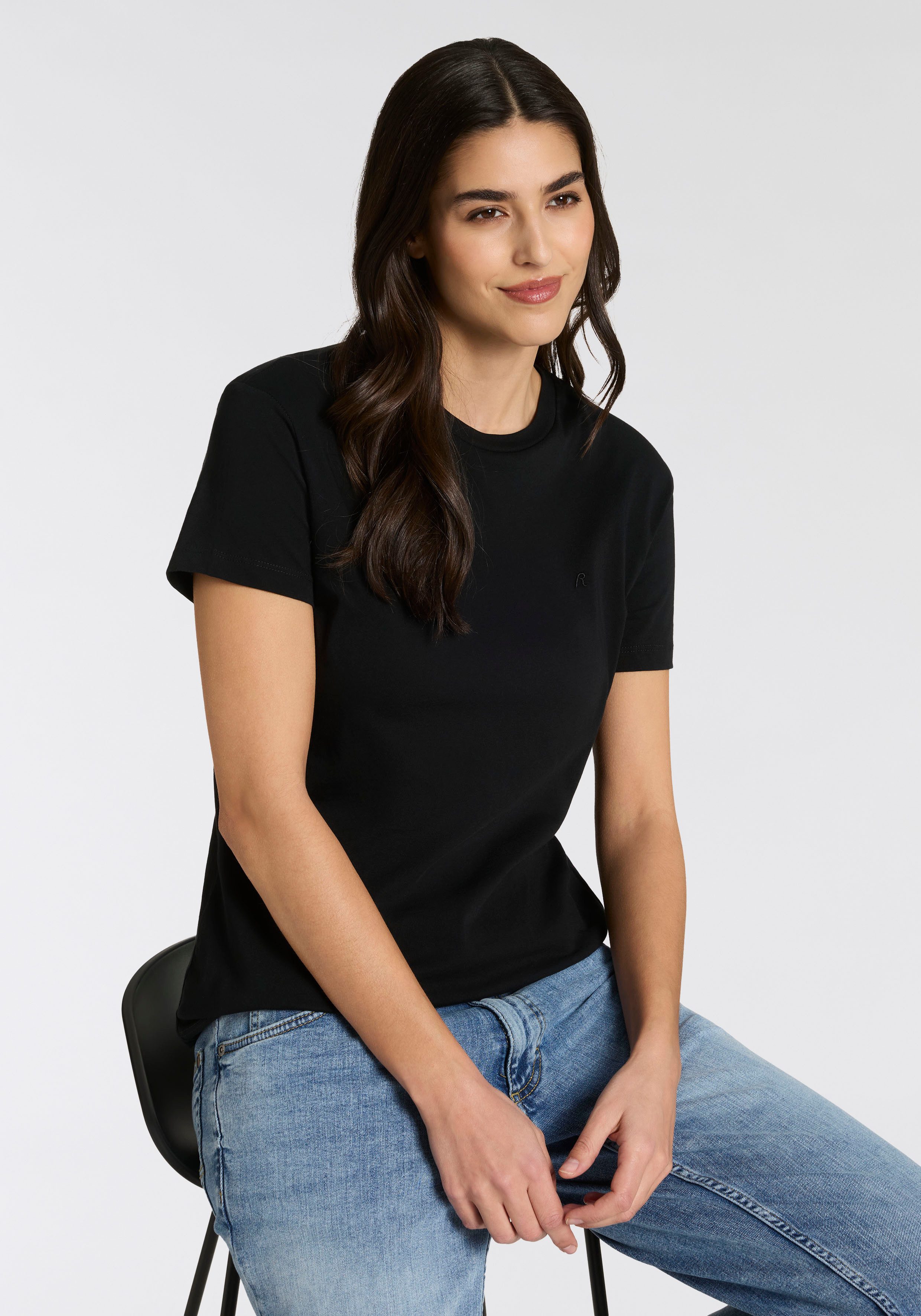 Replay T-Shirt mit Rundhals, reine Baumwolle