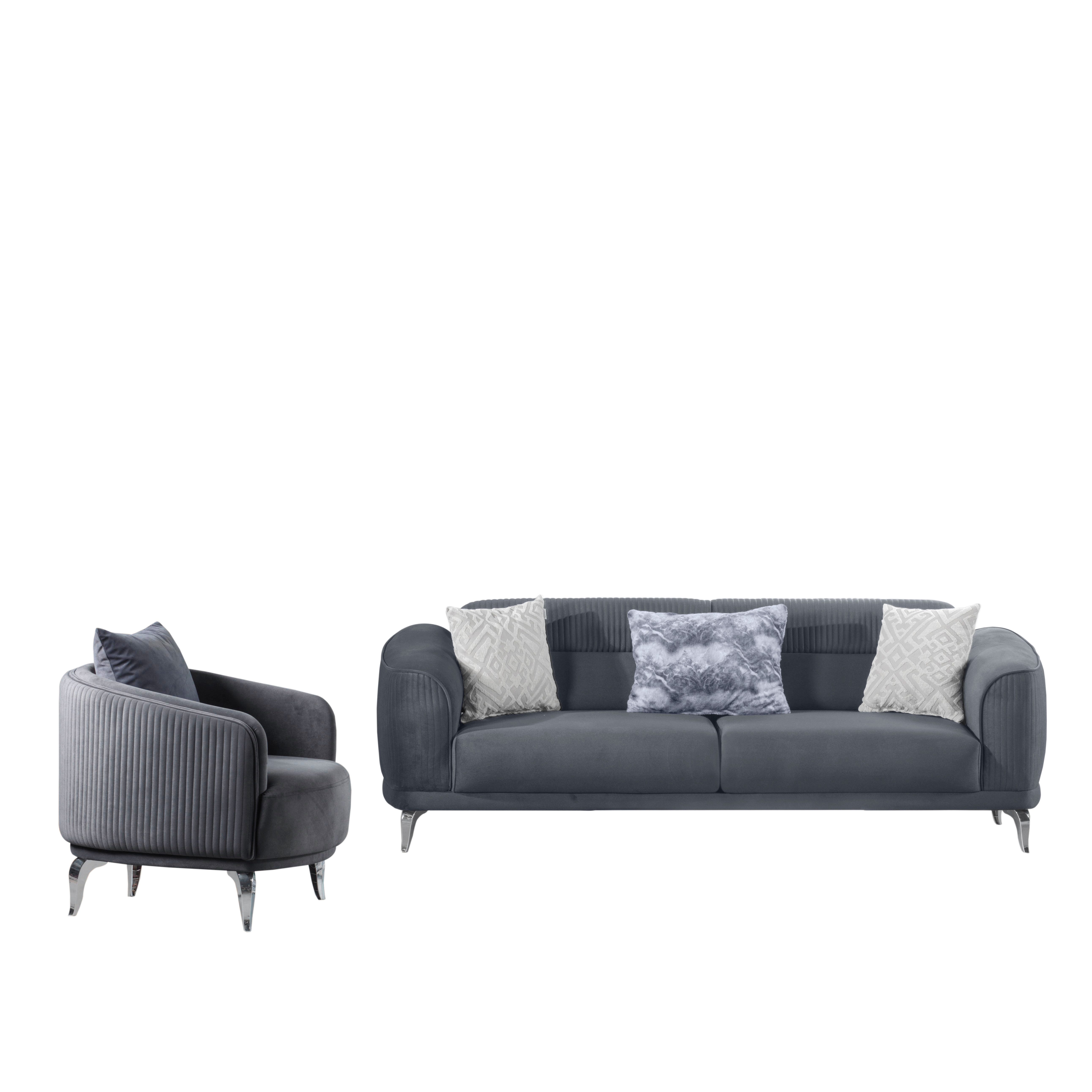 Palms-Store Sofa Neapel mit in versch. Samtstoff-Farben & Sitzvarianten, Spar-Set, 3-Sitzer mit praktischer Bettfunktion