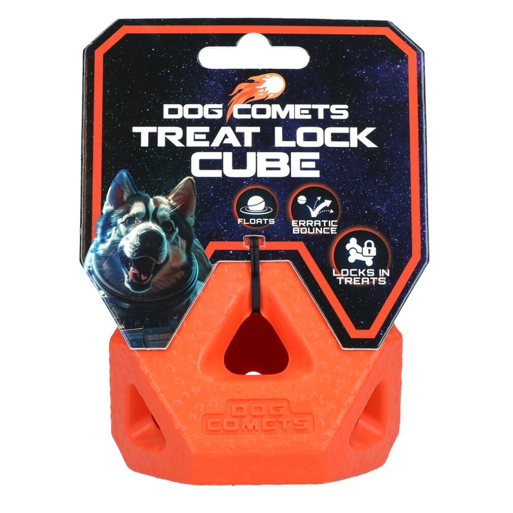 Holland Animal Care Tierquietschie Dog Comets Treat Lock Cube orange