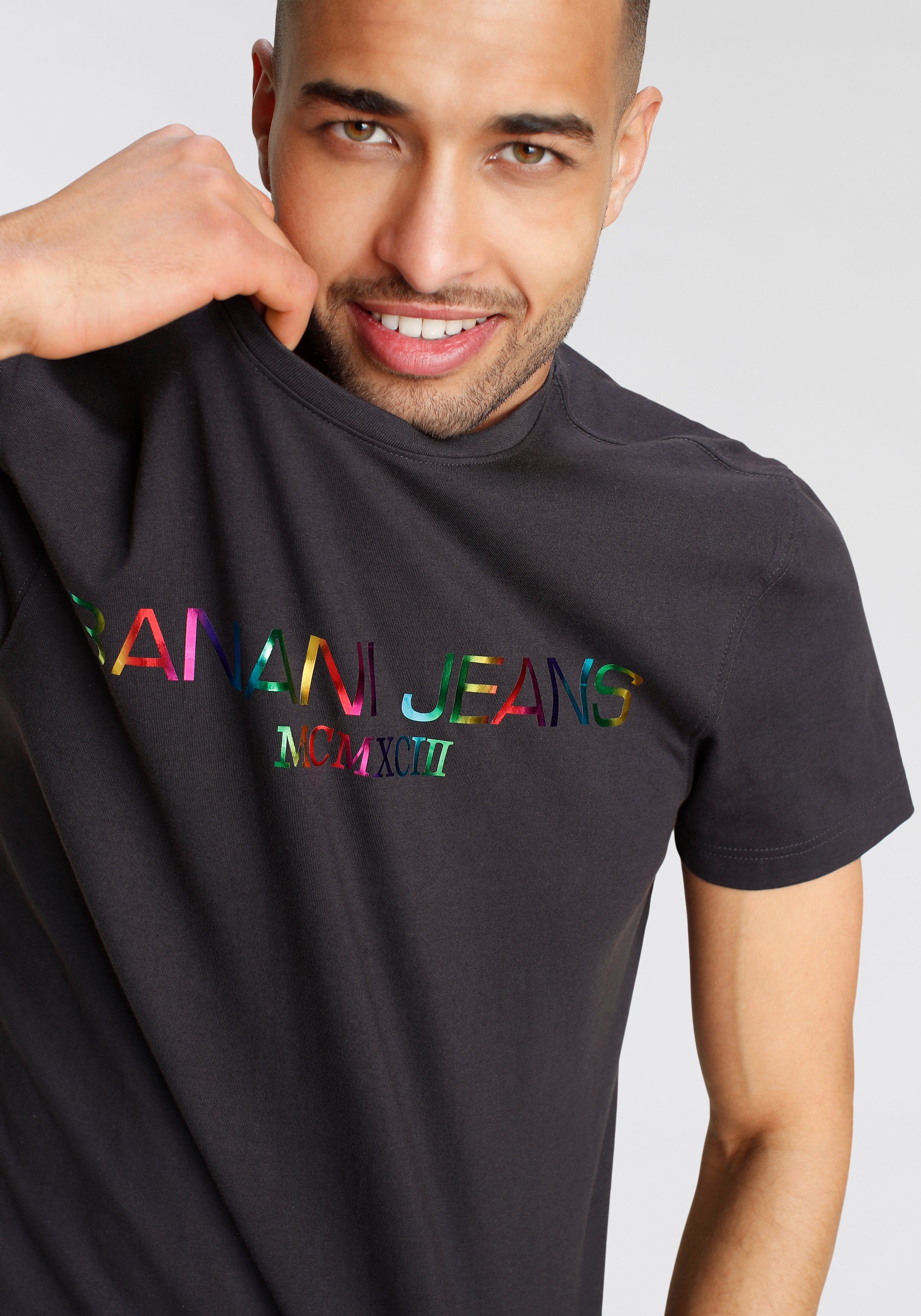 Bruno Rainbowprint anthrazit Banani T-Shirt mit