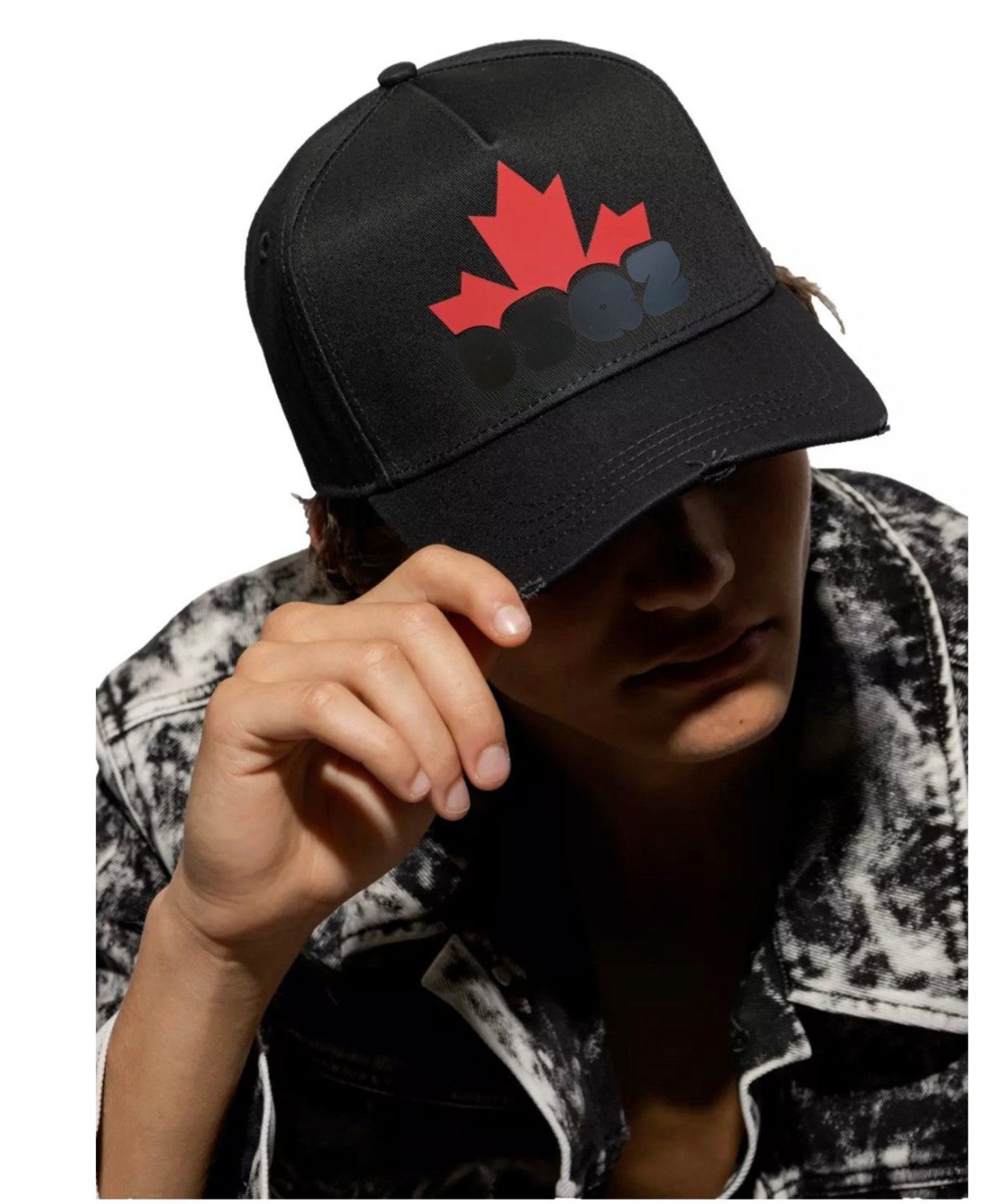 Dsquared2 Baseball Cap Baseball Kappe Black Maple Leaf DSQ2 Logo Verstellba günstig online kaufen