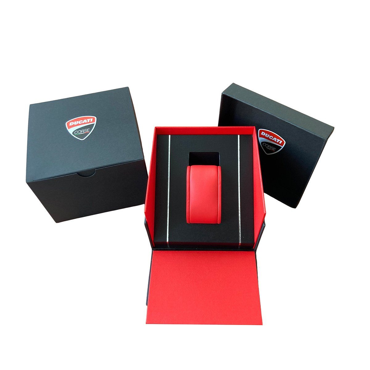 Ducati Box Papieren Ducati Quarzuhr für mit Wird Dunkelblau, Armbanduhr und