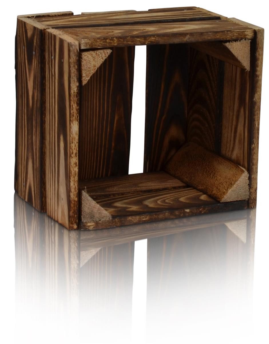 CHICCIE Holzkiste Regale Dunkel Geflammt 22x20x15cm - Kiste Box (1 St)