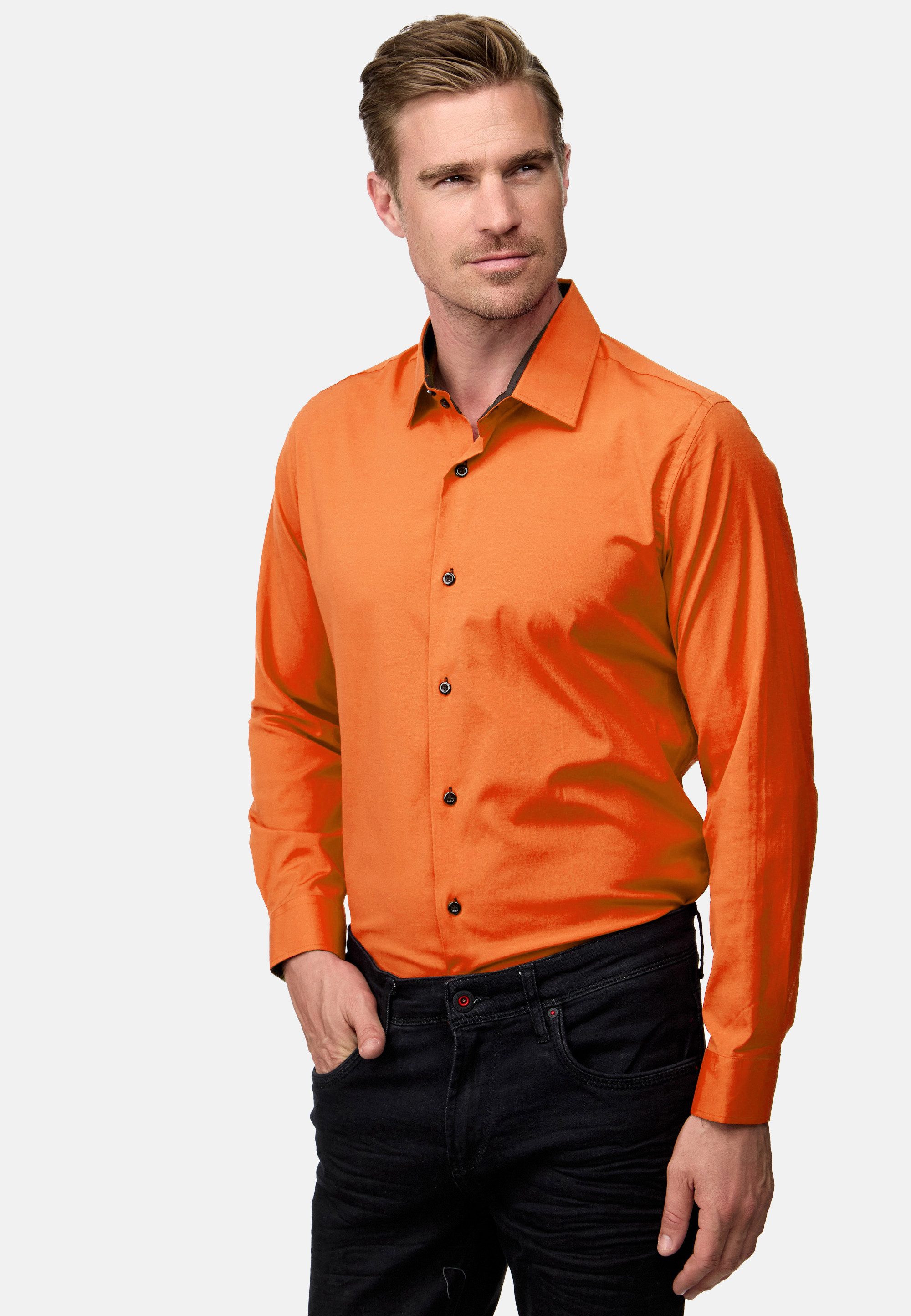 Rusty Neal Langarmhemd mit trendigem Farbkontrast