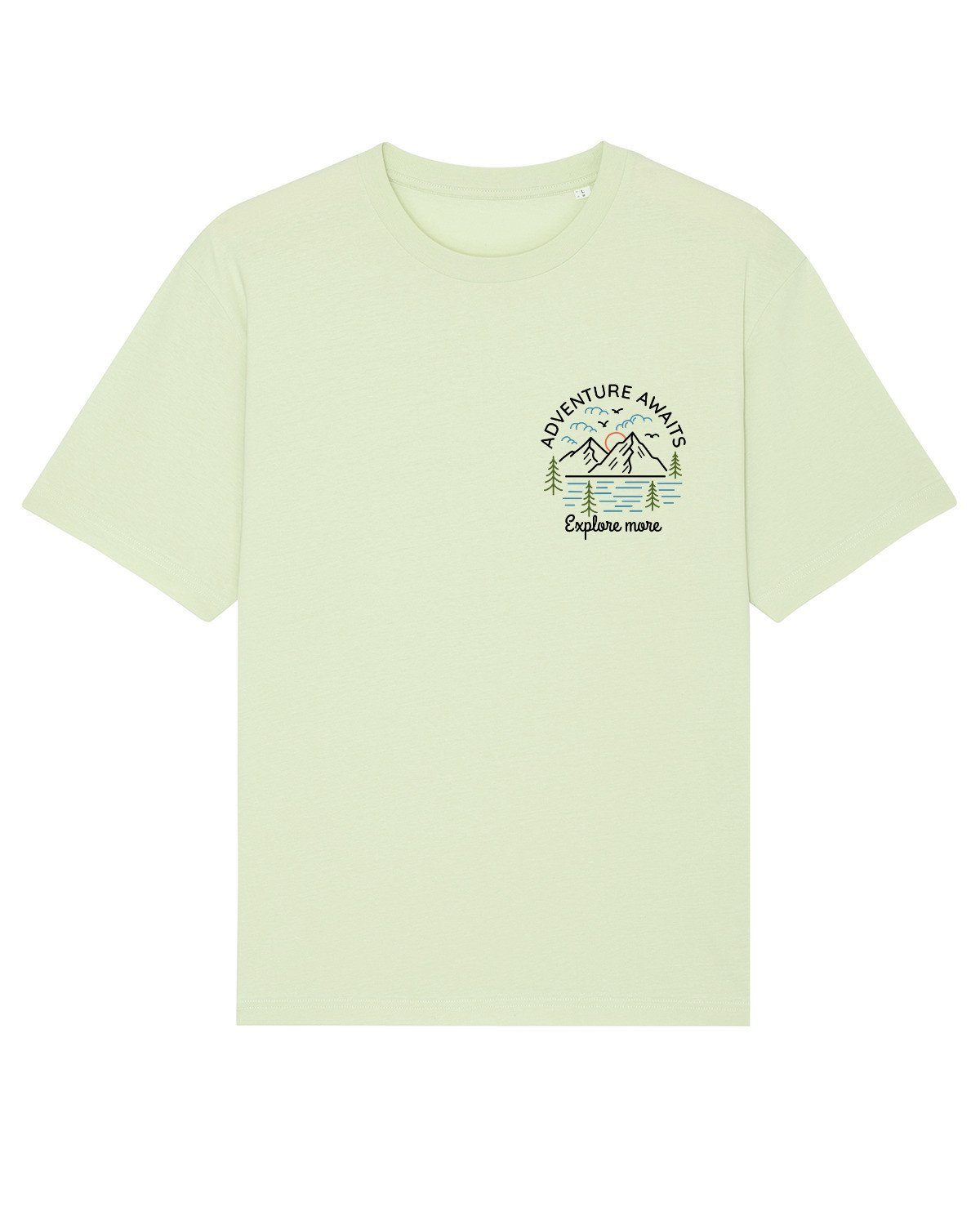 Blue awaits Adventure Print-Shirt (1-tlg) wat? Serene Apparel