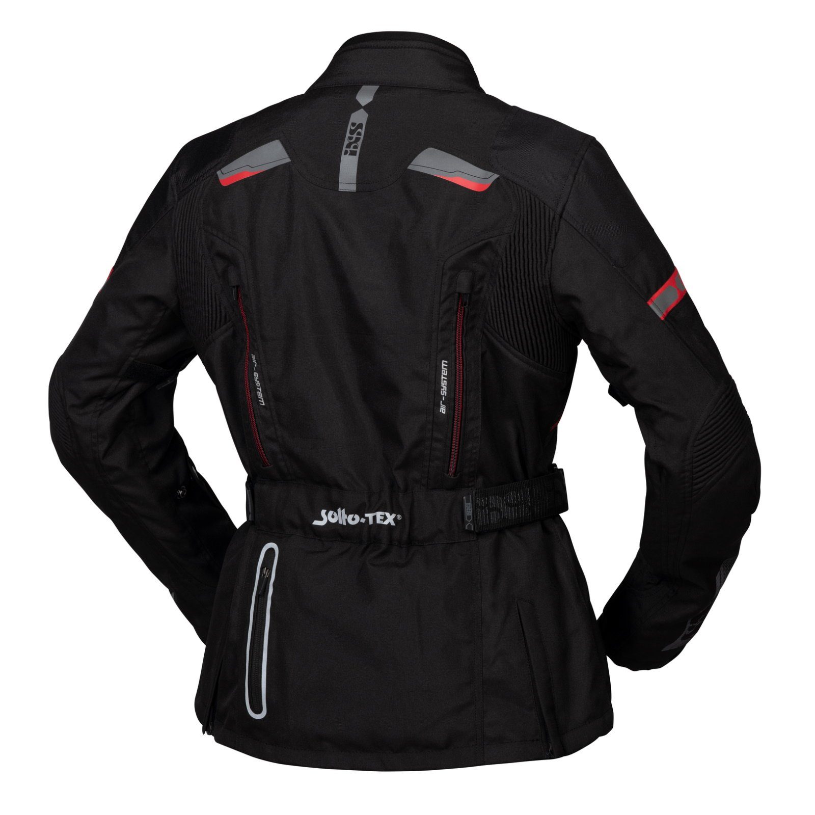 IXS Motorradjacke iXS Liz-ST Textiljacke Damen schwarz / rot atmungsaktiv günstig online kaufen