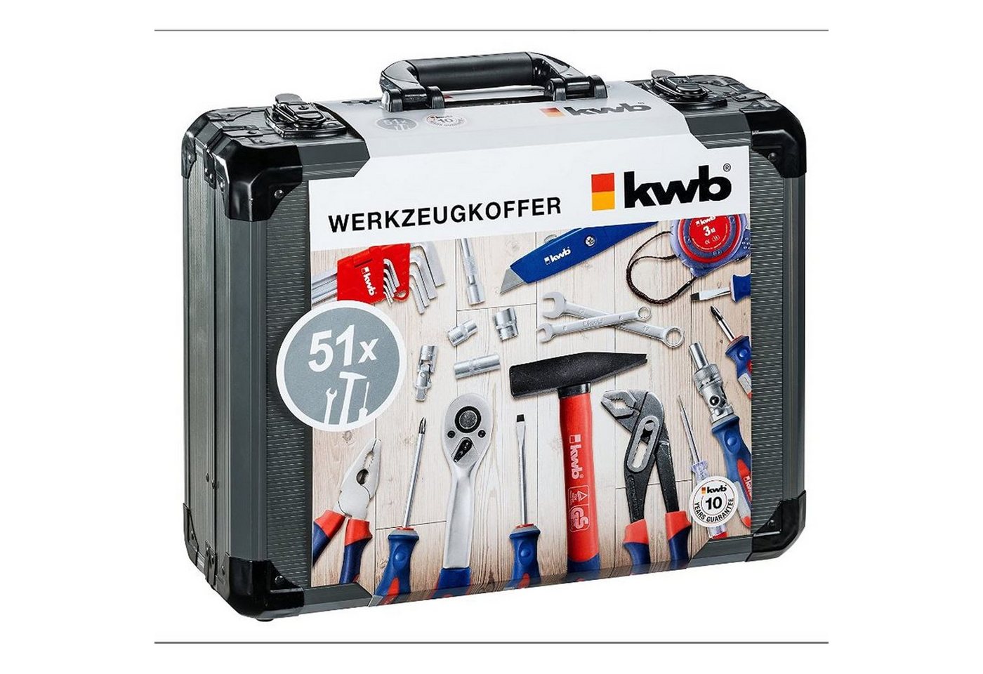Thumbnail - kwb Werkzeugset Werkzeug-Koffer inkl. Werkzeug-Set, 51-teilig,robust hochwertig, (Set)