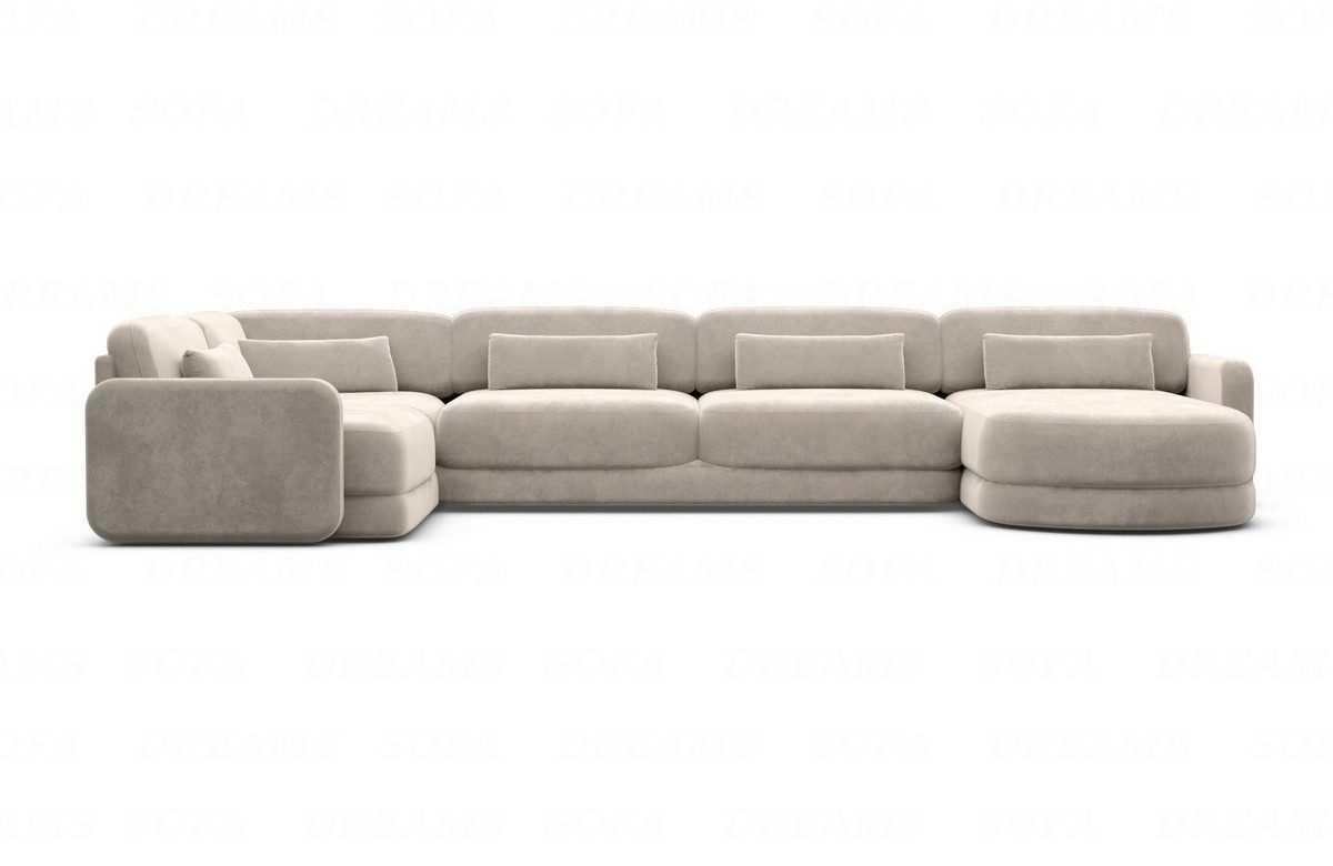 Sofa Dreams Wohnlandschaft Design Stoff Polstersofa Stoffcouch Stoffsofa Valencia U Form Couch, Loungesofa