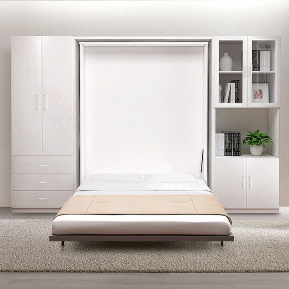 JVmoebel Schrankbett Bett mit Regal und Stauraum in modernem Design aus Holz (1-St., Schrankbett) Made in Europa