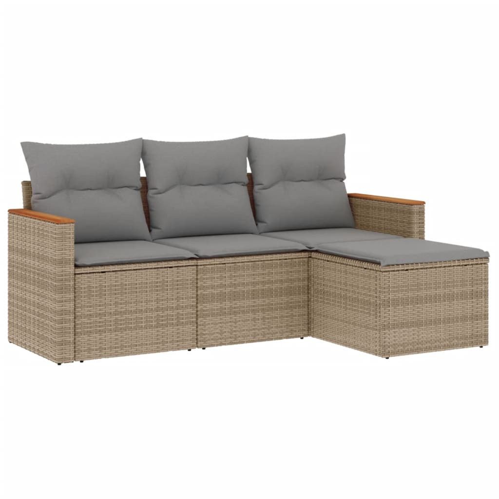 vidaXL Gartenlounge-Set 4-tlg. Garten-Sofagarnitur mit Kissen günstig online kaufen