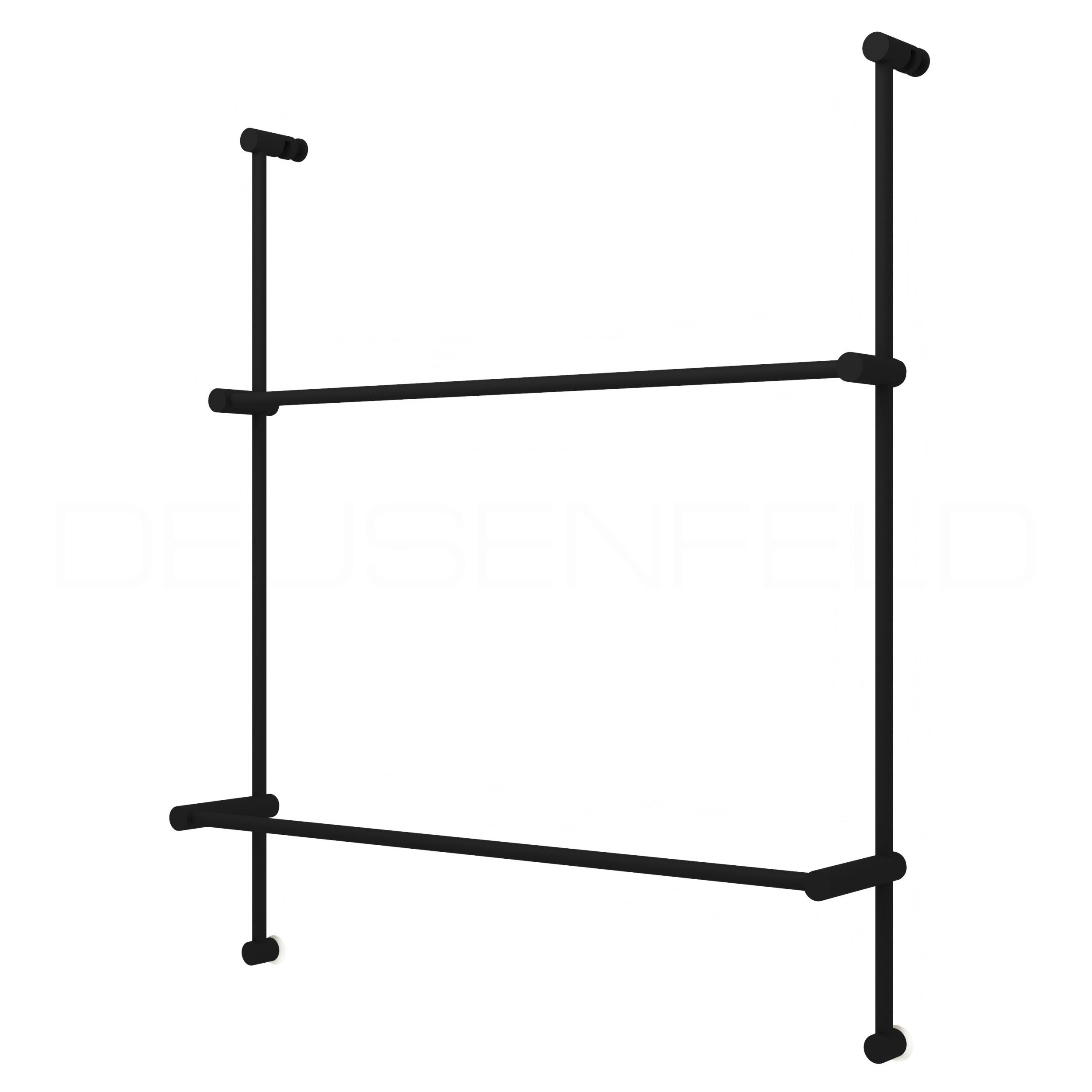 DEUSENFELD Handtuchhalter ZHD600B, Handtuchstangen stufenlos höhenverstellbar, für 4-10mm Glaswand