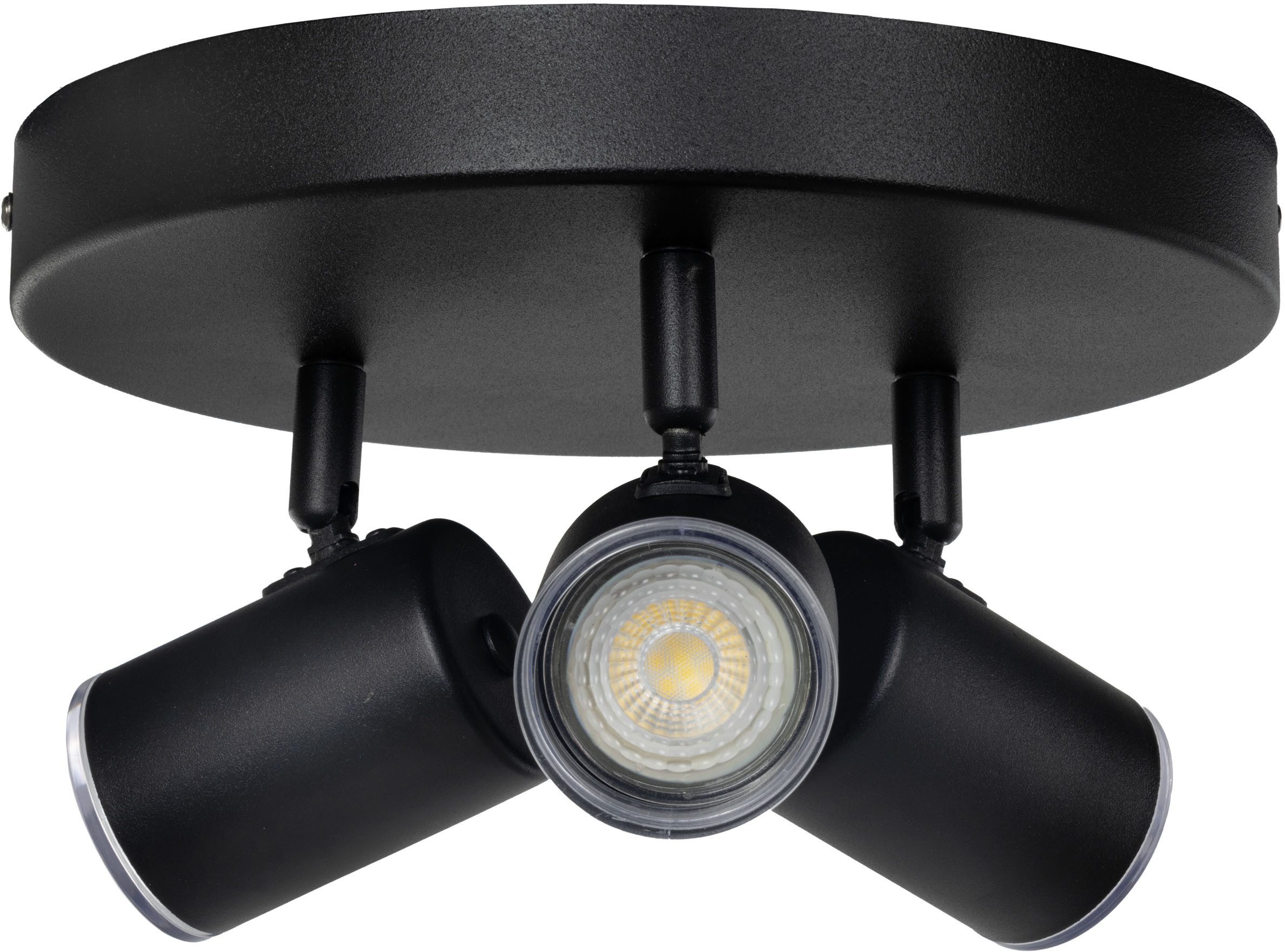 EGLO Deckenspot CONSUMA 1 Spotlampe - Stahl - GU10 - 3X5W - IP44, ohne Leuchtmittel, Wandleuchte, Wandspot, schwenkbar, Strahler, H13 x Ø25 cm