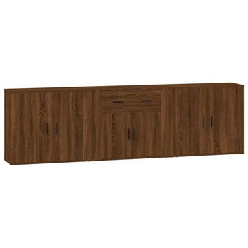 furnicato Sideboard Sideboards 3 Stk. Braun Eichen-Optik Holzwerkstoff
