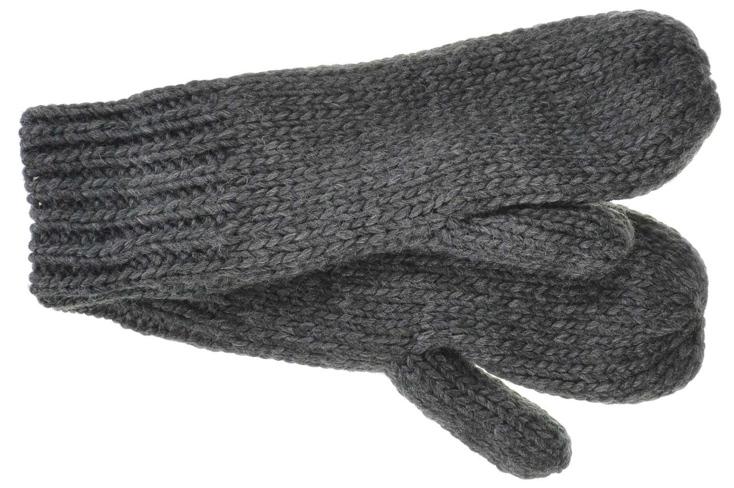 Seeberger Strickhandschuhe Strickfäustlinge mit Fleecefutter 11-anthrazit