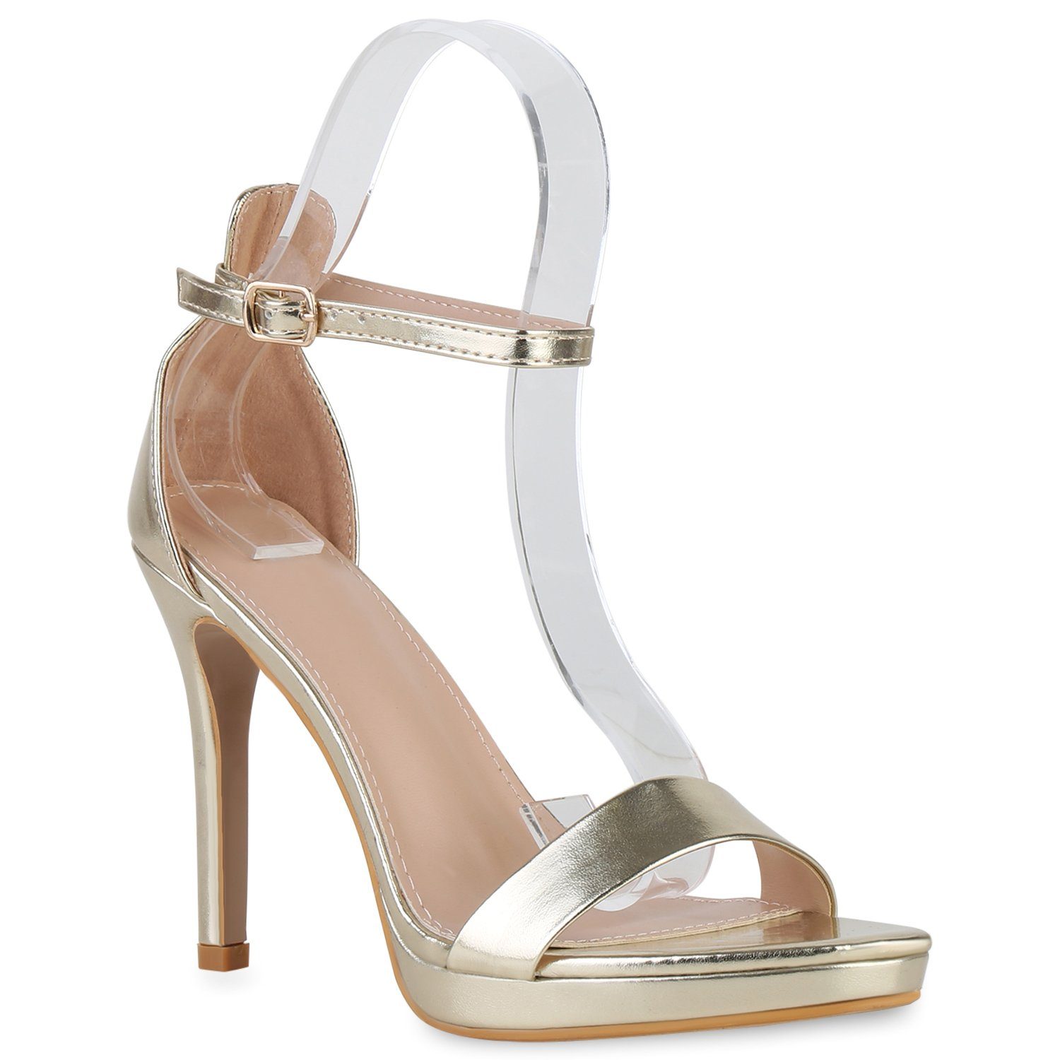 Schuhe Gold High-Heel-Sandalette VAN 839935 HILL Bequeme