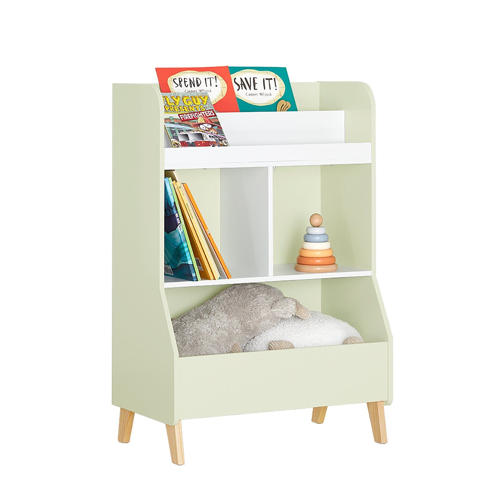 SoBuy Bücherregal KMB90, Kinderregal Kinderzimmer Regal Aufbewahrungsregal Spielzeugablage