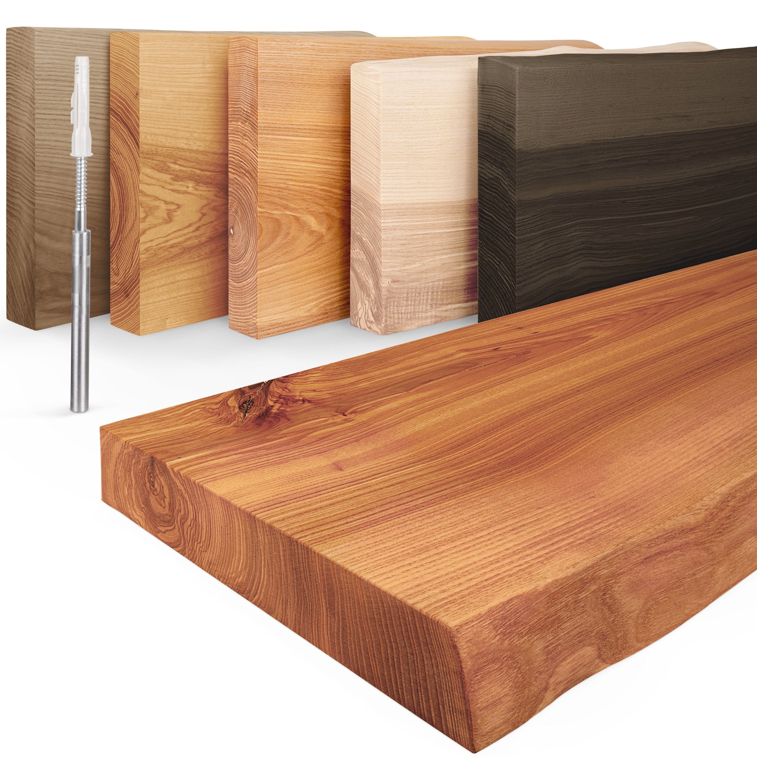 LAMO Manufaktur Wandregal Holz Baumkante Regal günstig online kaufen