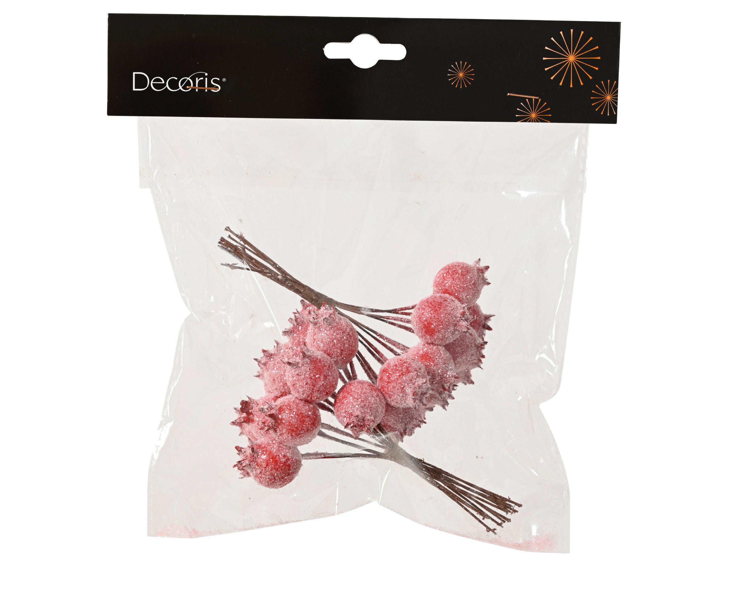 Kaemingk Bastelnaturmaterial, Weihnachtsdeko Frostbeeren am Stiel 15cm Schaumstoff 2er Set Rot