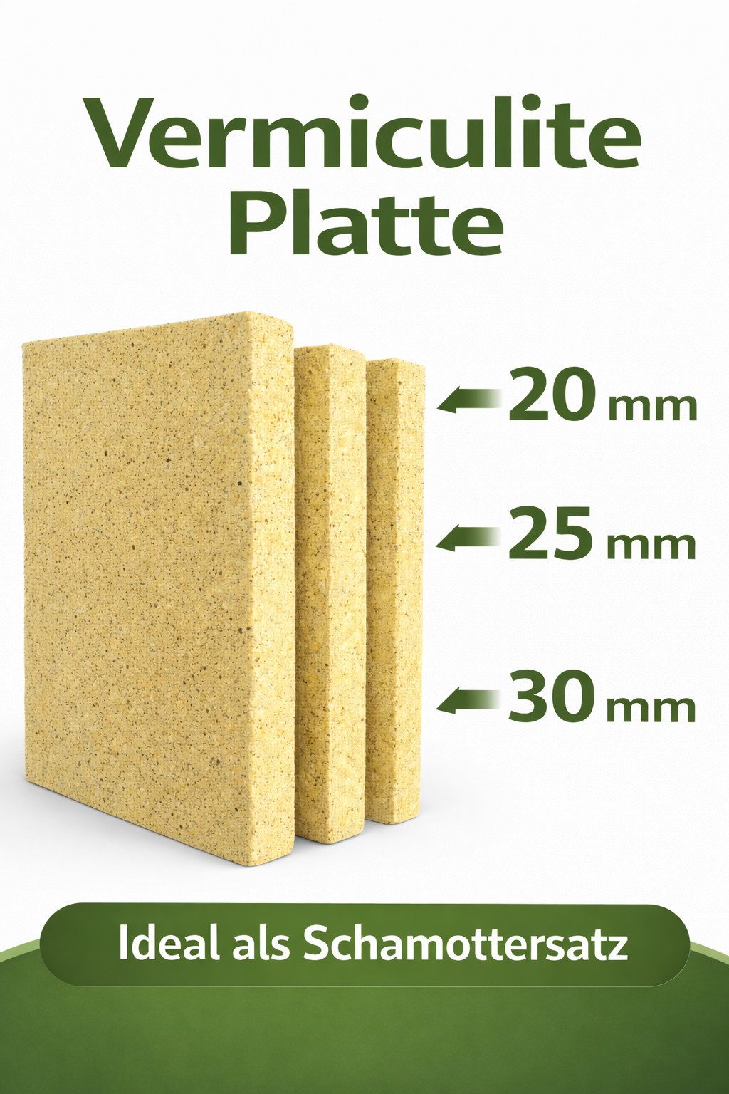 Fuehrmed Feuerraumplatten Vermiculite Platten Dicke 2/2,5/3 cm Schamottersatz Kaminofen – Bild 2 von 5