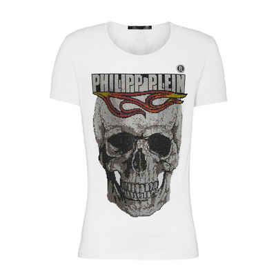 PHILIPP PLEIN T-Shirt MTK3546 mit Strasssteinen-Aufdruck