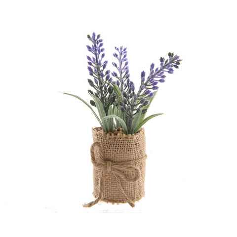 Kunstblume, Kaemingk, Kunstblumen Lavendel im Jute Topf 12cm, 1 Stück