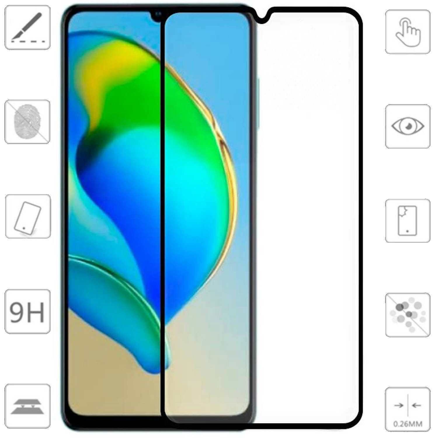 Wigento Handyhülle Für ZTE Blade V50 Vita 1x 3D Premium 0,3mm Schutz H9 Hart Glas Schwarz