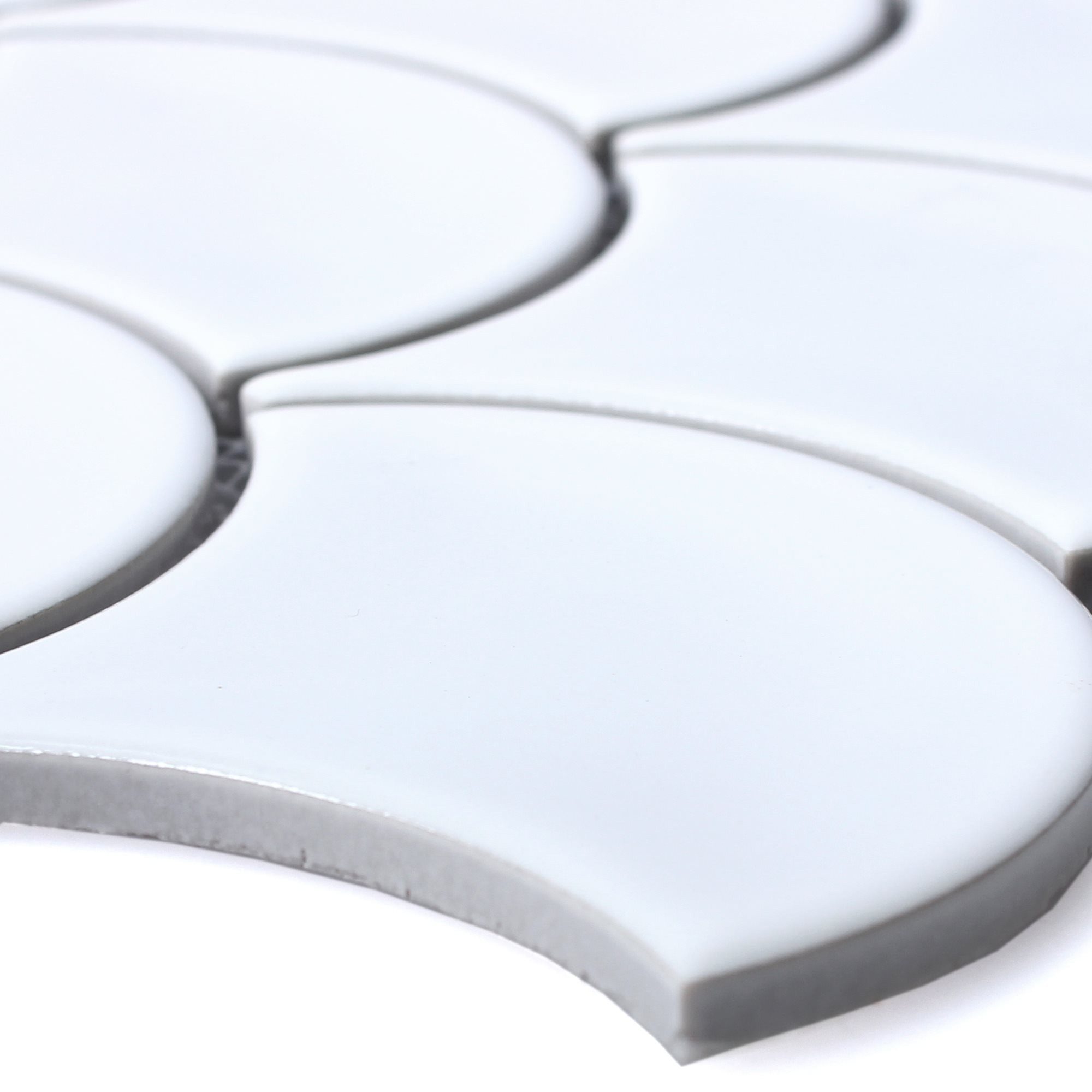 Mosafil Mosaikfliesen Keramik Mosaikfliesen Madison, Keramik 27.300x25.600, weiß, Verlegefertig auf ein Netz geklebt - Frostsicher - Wasserfest