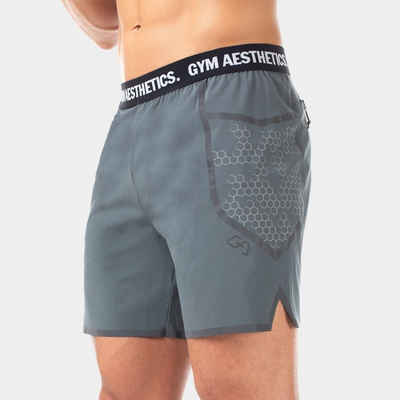GYM AESTHETICS Trainingshose »Powerful Heavy Workout Short« elastischer Bund, Logodruck am Bund, Silikondruck