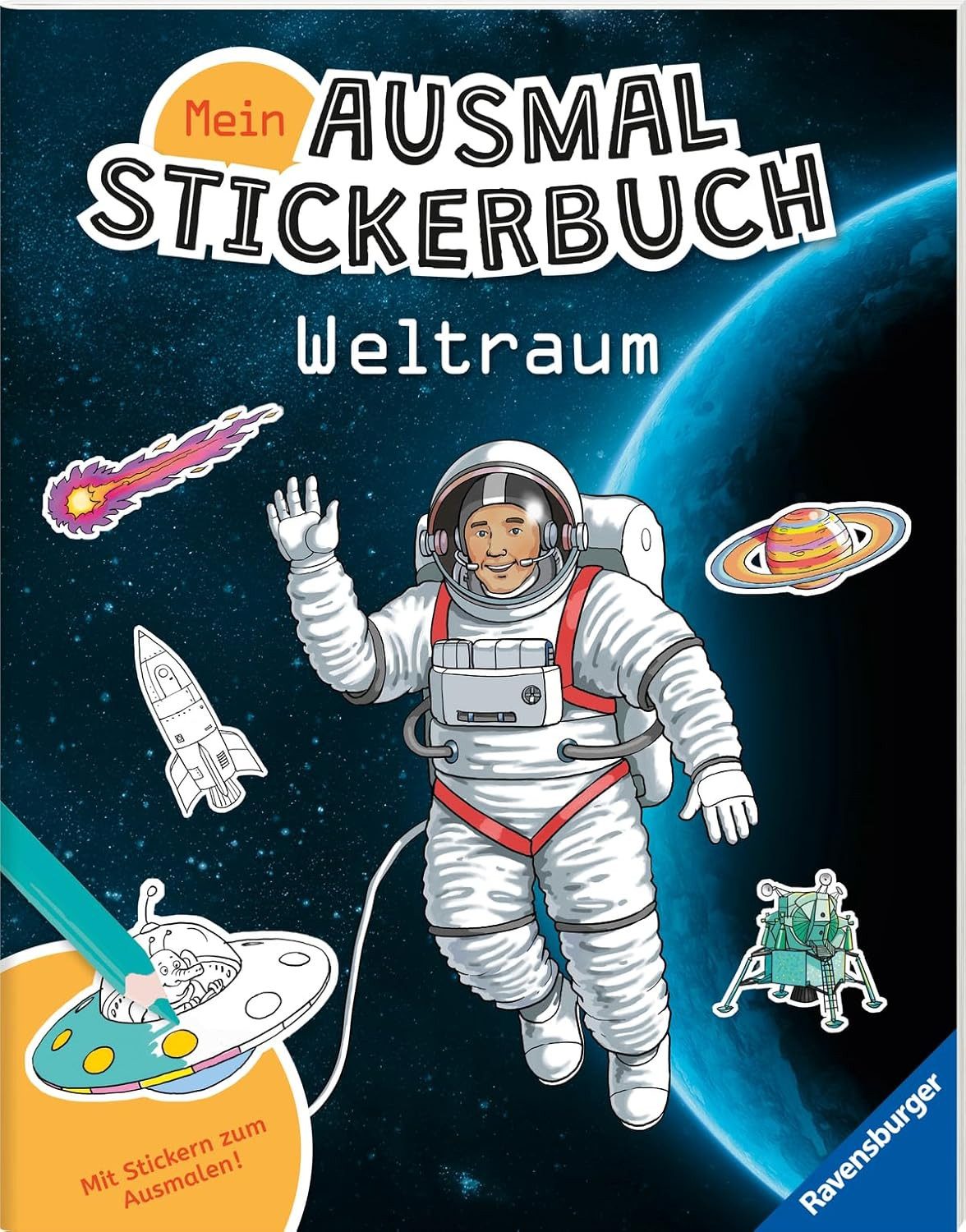 Ravensburger Stickerbuch Ravensburger Weltraum Stickerbuch - Malen und Stickern mit über 300 au