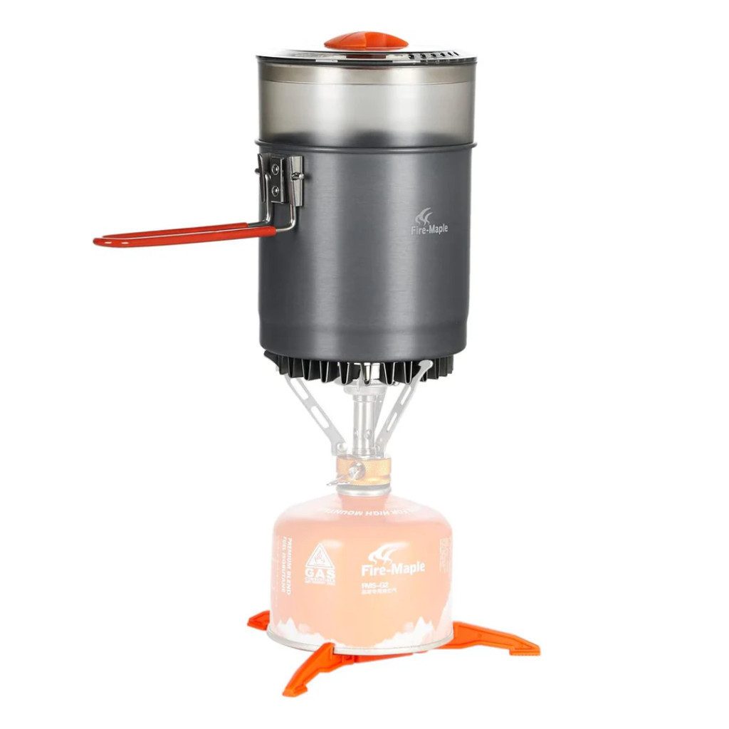 FireMaple Dampfgartopf Fire Maple Island, Aluminium (eloxiert); Edelstahl (Set, 10-tlg., siehe Bilder), Dampfgaren im Outdoor-Bereich; platzsparend verstaubar