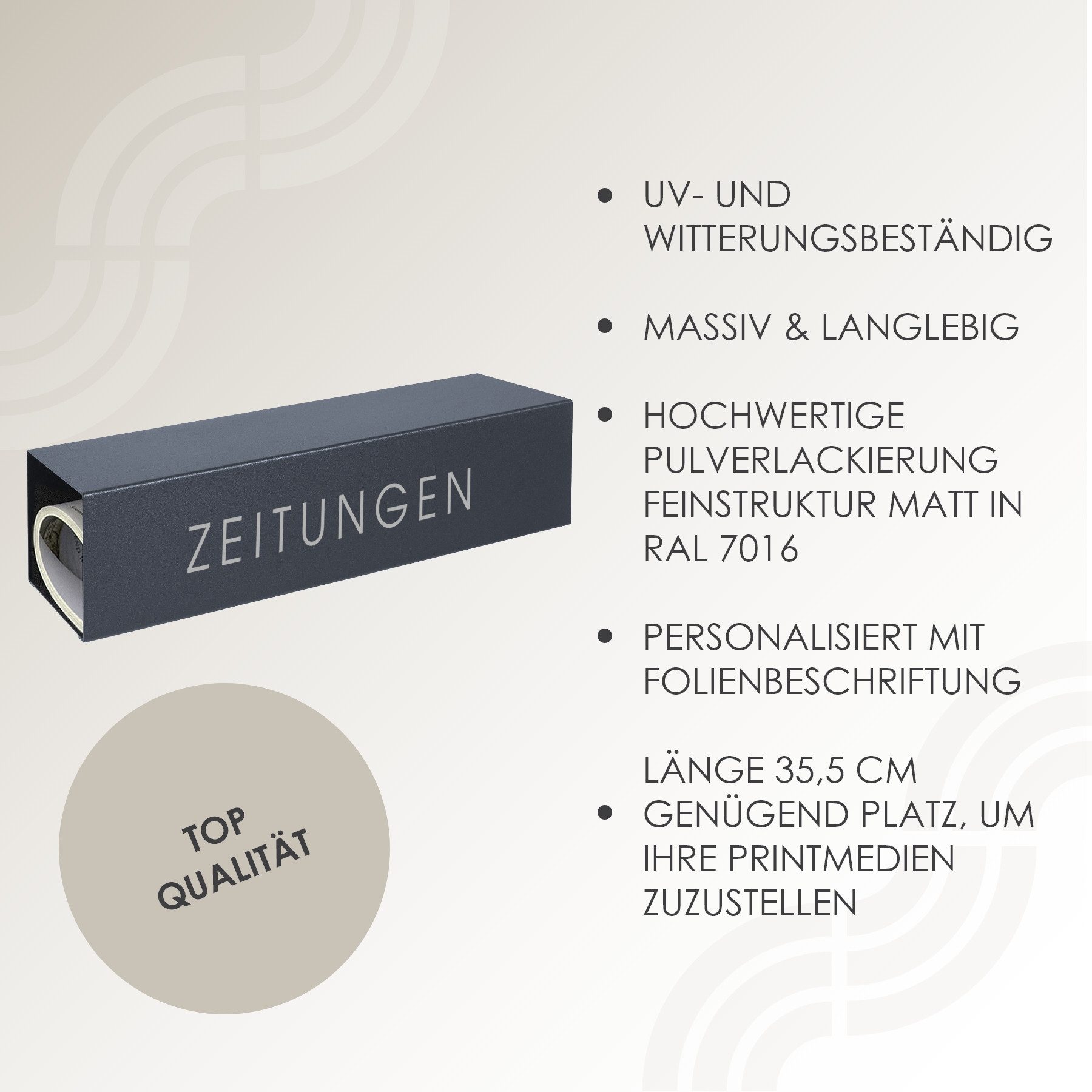 MOCAVI Zeitungsrolle Zeitungsfach ZF1 anthrazit Zeitungen