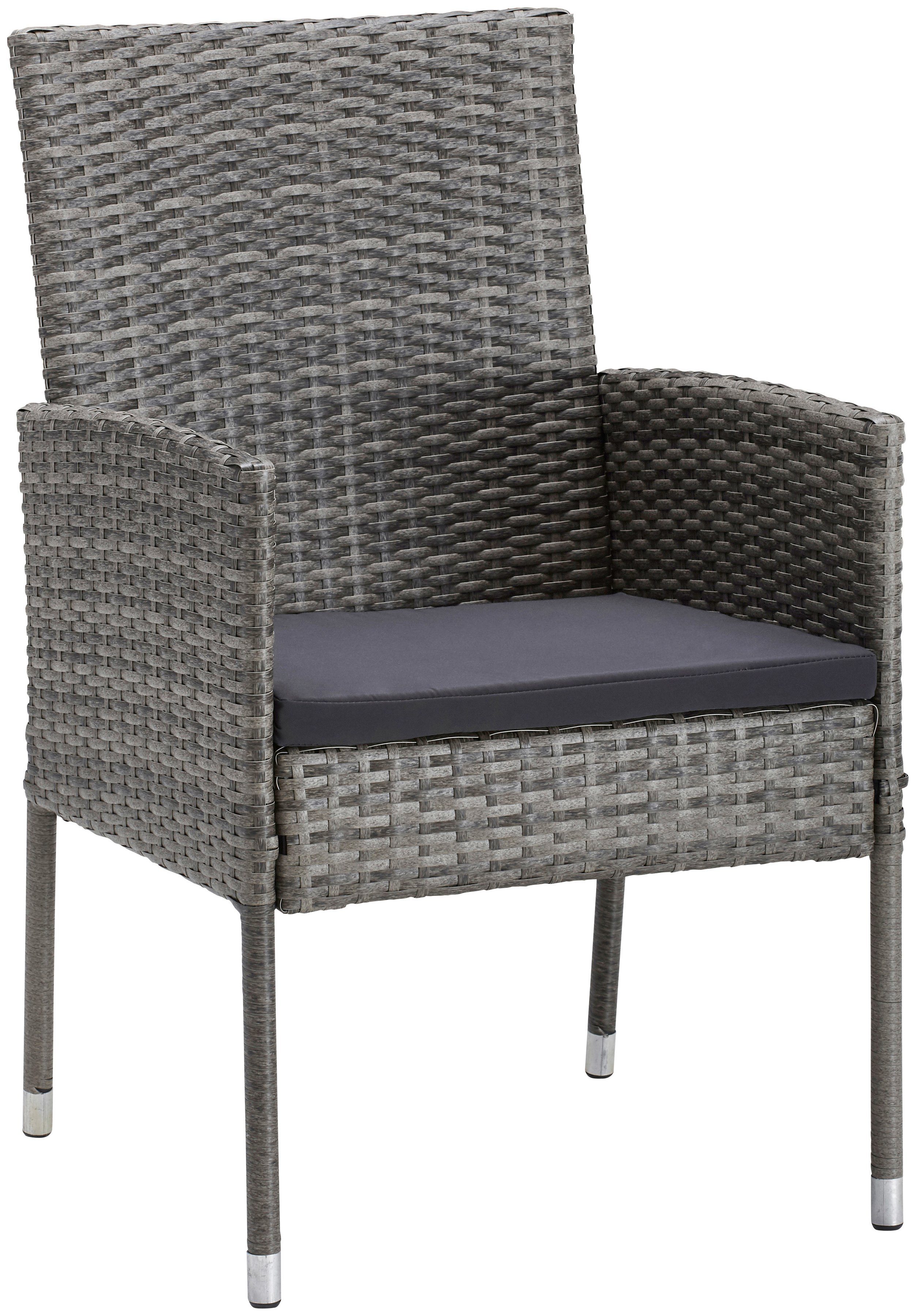 MERXX Garten-Essgruppe Costa Rica, (13-tlg., 6x Sessel, 1x Tisch 140x80 cm, inkl. Sitzkissen, OTTOs Choice), Polyrattan, Tischplatte aus Sicherheitsglas, Unser Dauertiefpreis