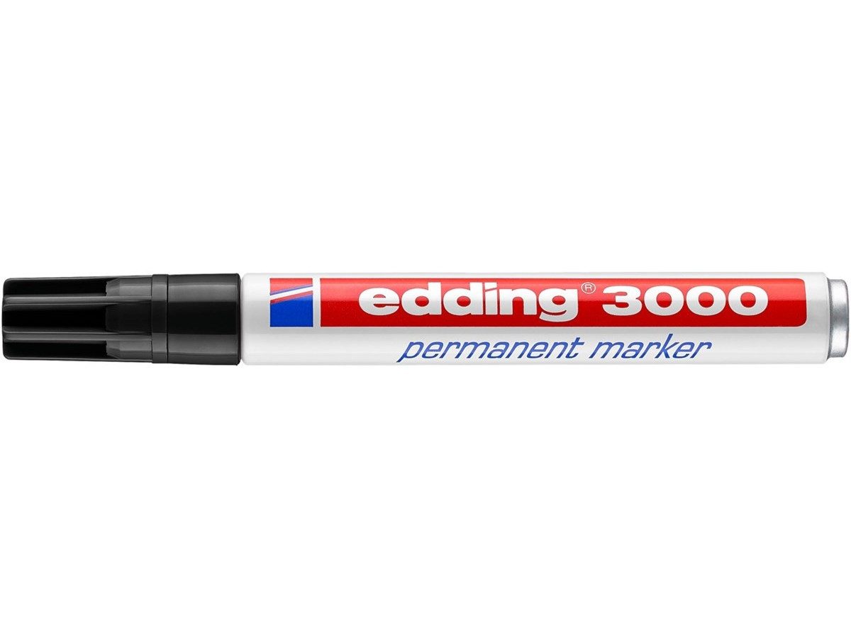 edding Permanentmarker Permanentmarker 3000 nachfüllbar Rundspitze schwarz, nachfüllbar, geruchsarm, lichtbeständig