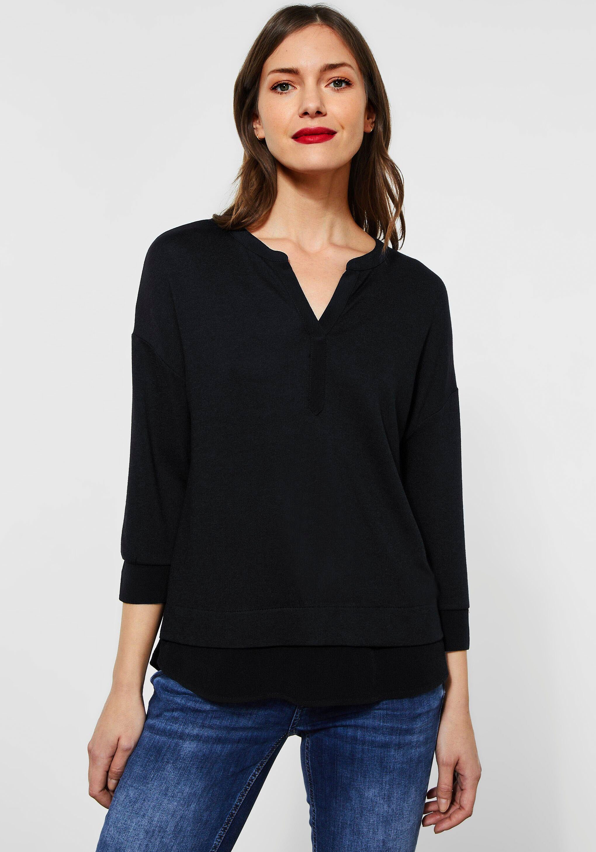 Outlet-Besonderheit! STREET ONE Blusenshirt im Tunikastyle Black