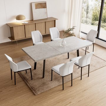 Jiexi Esstisch Set mit Ecke Bank, Ausziehbarer Esstisch für Küche Esszimmer