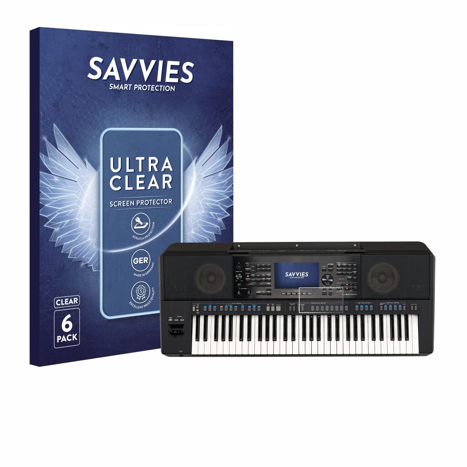 Savvies Displayschutzfolie Schutzfolie für Yamaha PSR-SX920, 6 Stück, Displayschutz Schutz Folie Klar Transparent