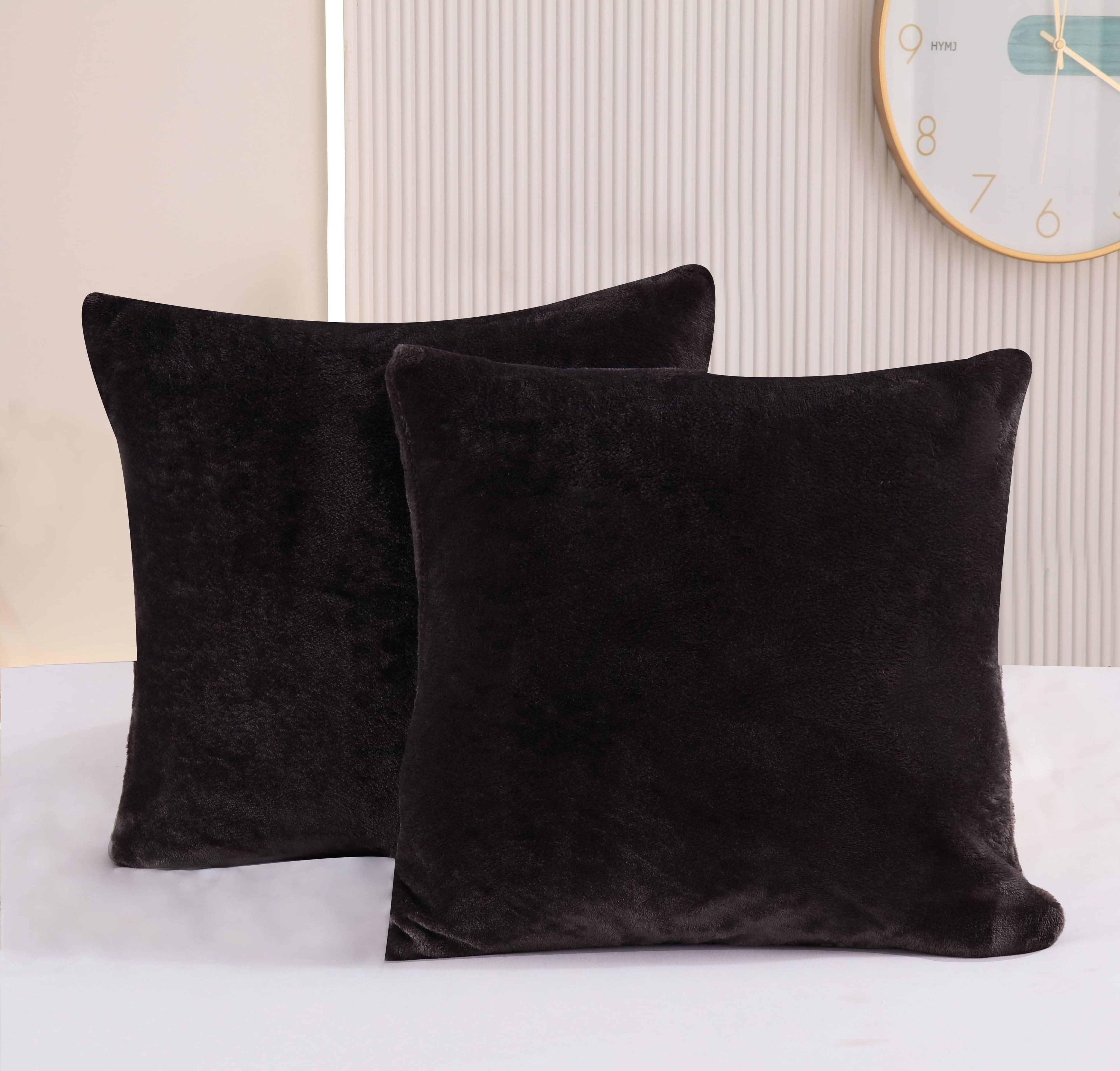 One Home Kissenbezüge Winter Cashmere Touch Unifarben, (2 Stück), flauschig kuschelig warmes Teddy Plüsch – Bild 2 von 4