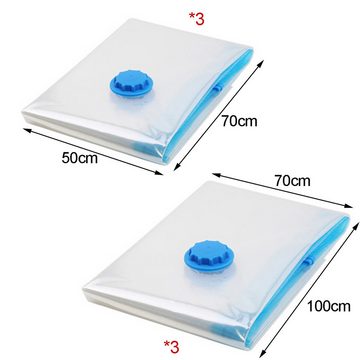 Rnemitery Kleiderschutzhülle Vakuumbeutel 6 Stück für Kleidung Bettdecken Bettwäsche Kissen (7 St)