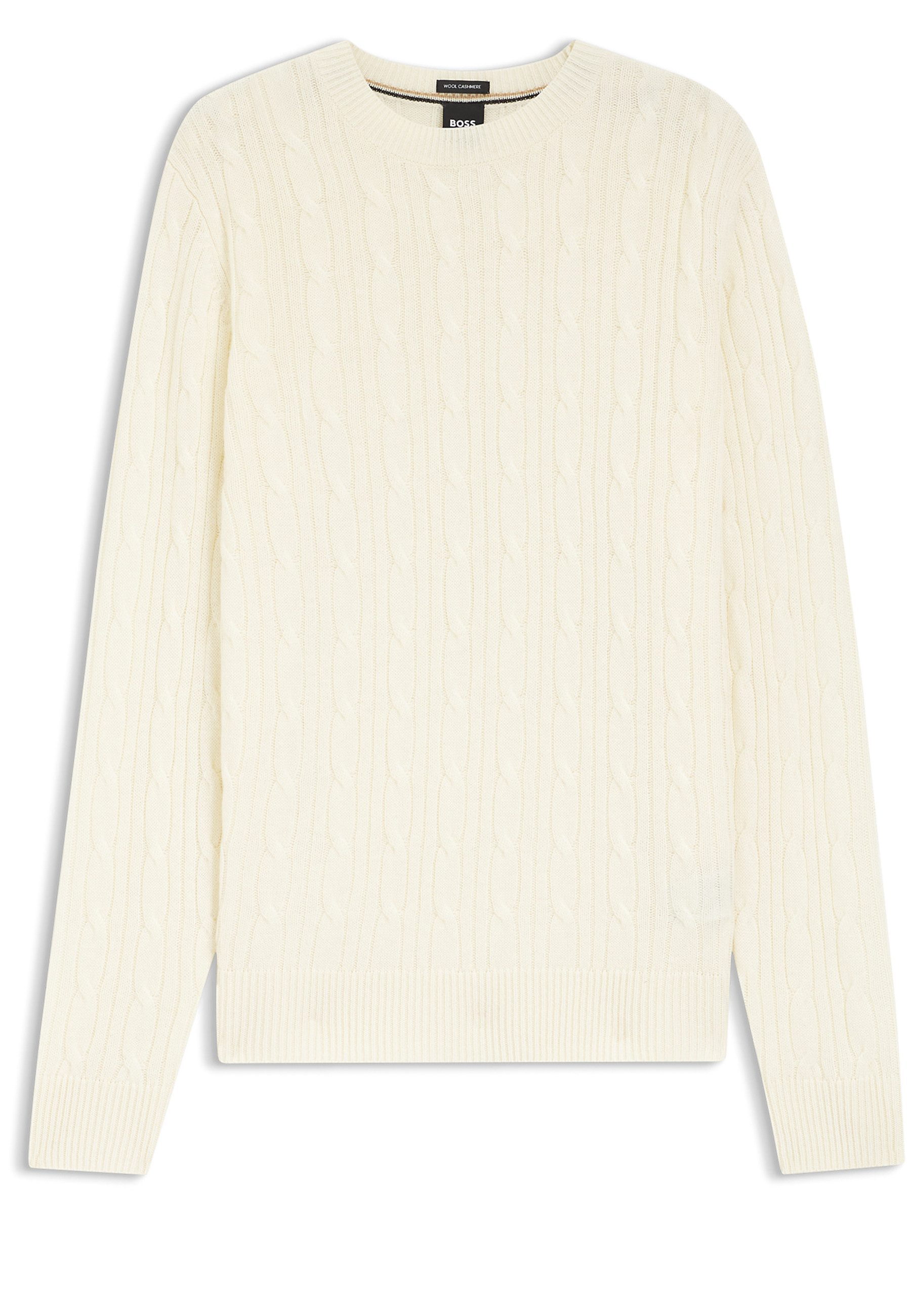 BOSS Strickpullover aus Wolle mit Zopfmuster (1-tlg)