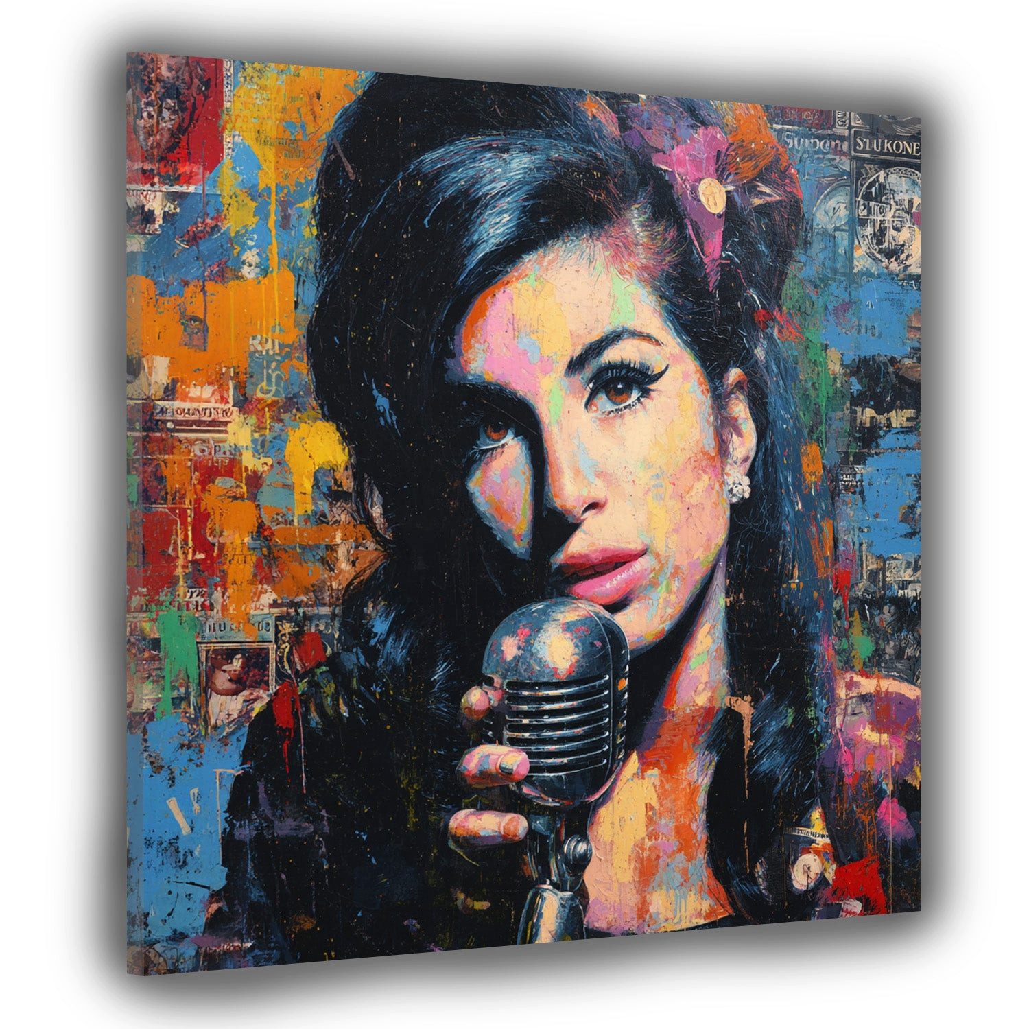 Artedinoi Leinwandbild Pop Art Amy Porträt Vintage Style Leinwandbild Wandbild Kunstdruck XL, Amy Winehouse, Vintage-Porträt