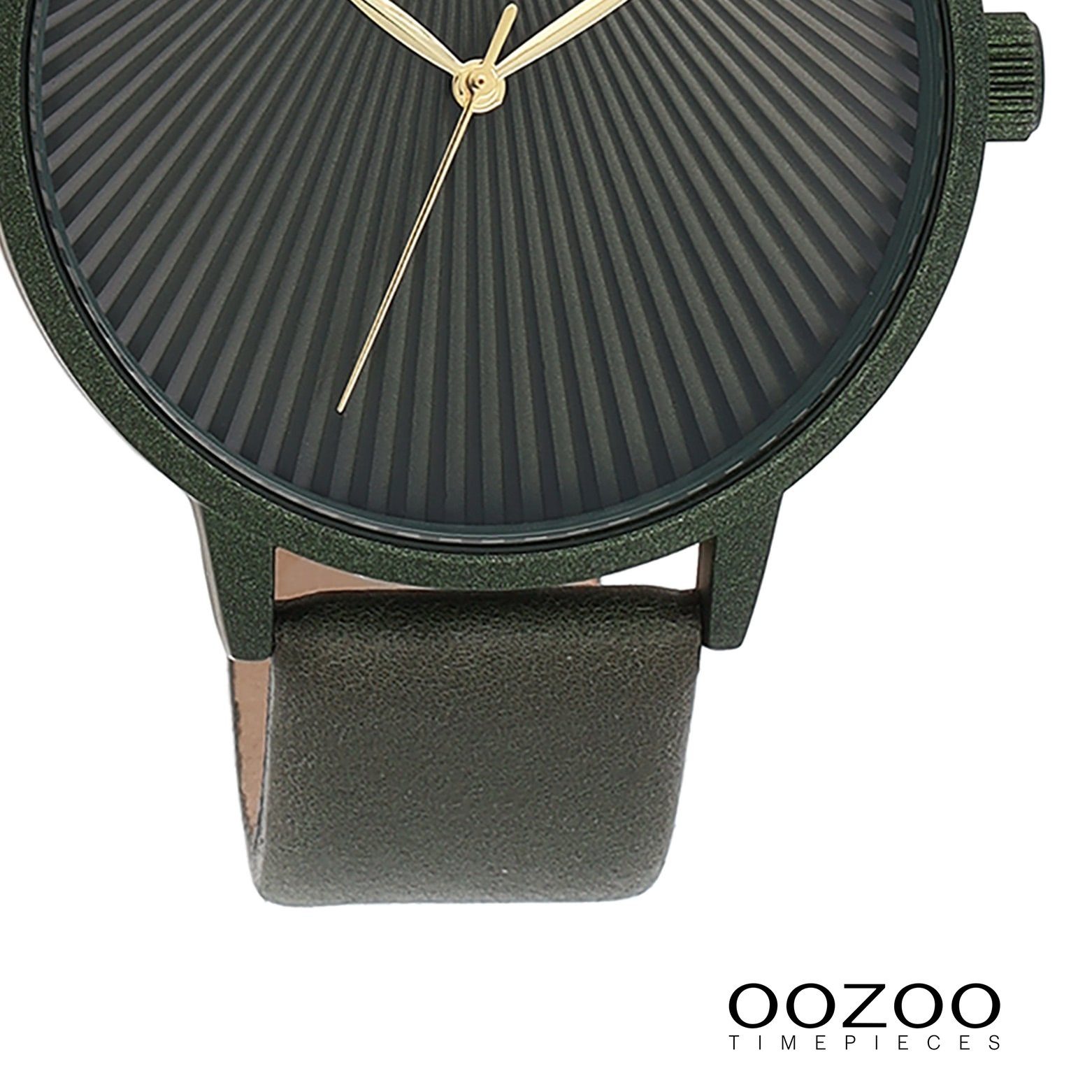 OOZOO Quarzuhr Oozoo Damen Armbanduhr Timepieces Analog, (Analoguhr), Damenuhr rund, groß (ca. 42mm) Lederarmband, Fashion-Style