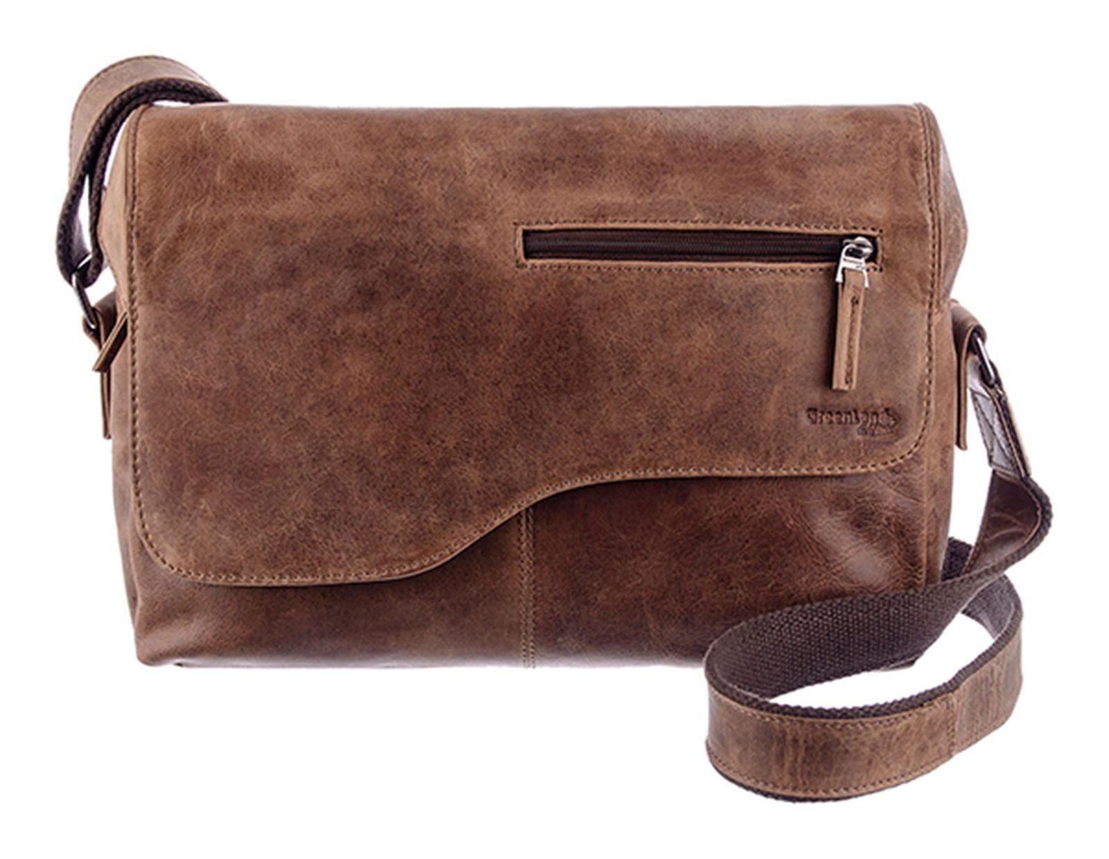 GreenLand Nature Schultertasche Shoulderbag, aus echtem Leder