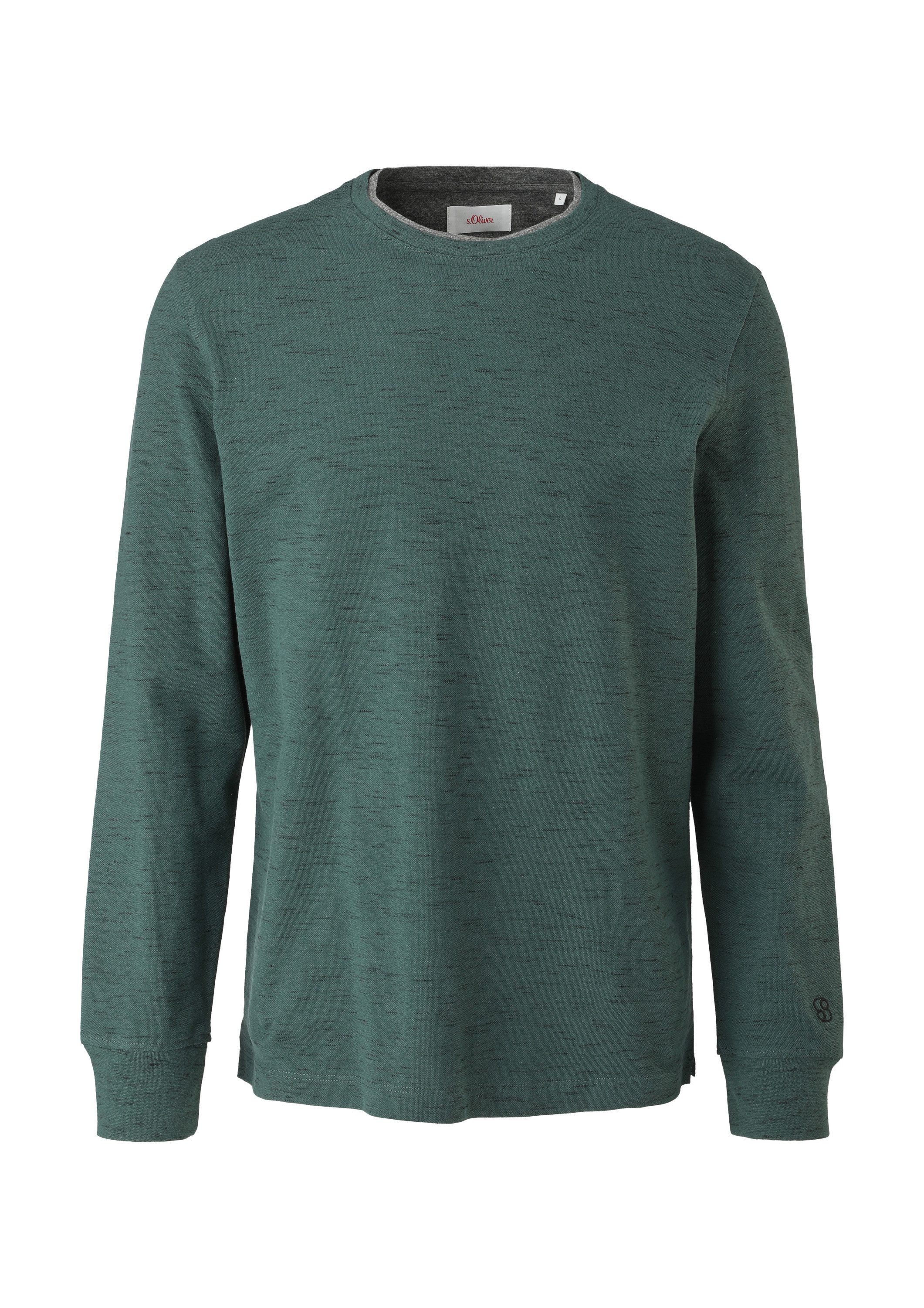 s.Oliver Langarmshirt T-Shirt Pullover in Piqué-Struktur günstig online kaufen