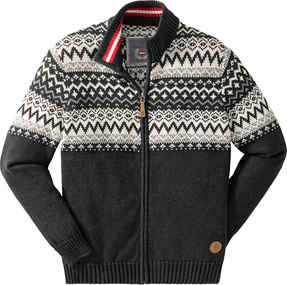 Hinterstoisser Strickjacke Mit charakteristischem Norweger-Muster