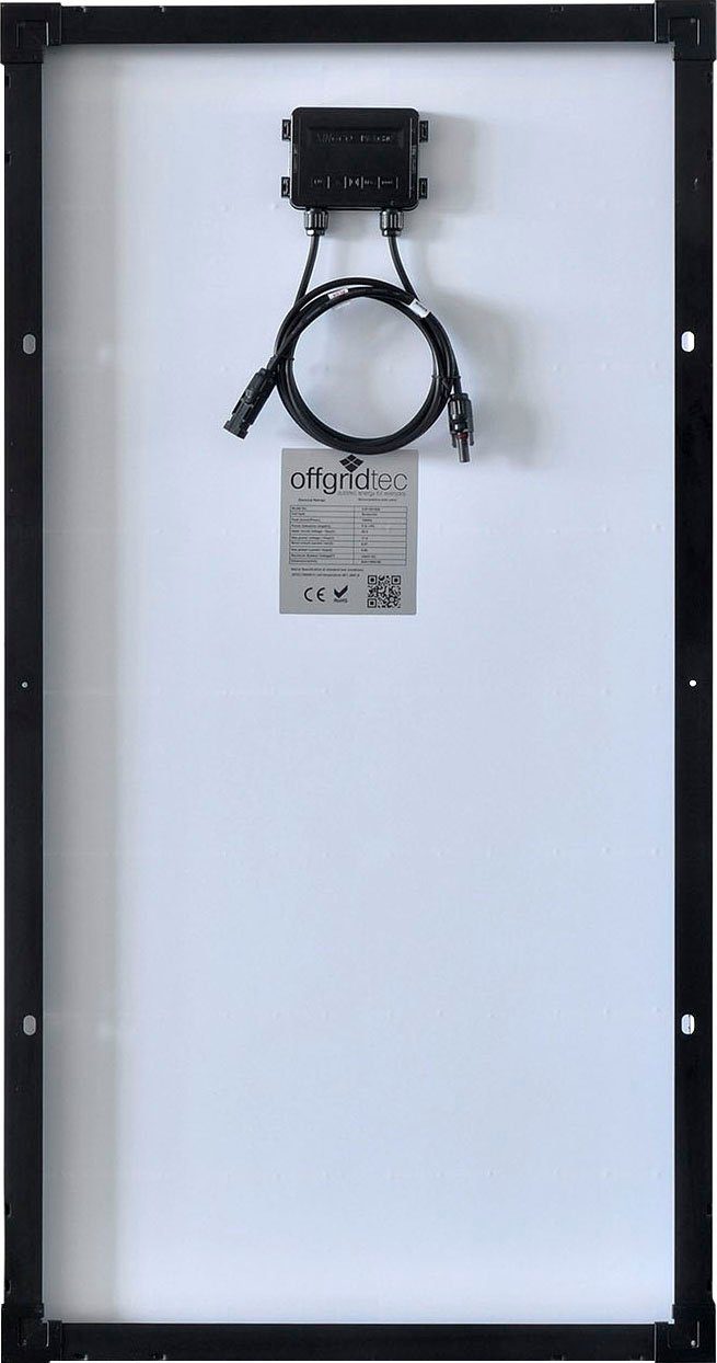 offgridtec Solarmodul SPR-100 120W 12V High-End Solarpanel, 120 W, Monokristallin, extrem wiederstandsfähiges ESG-Glas