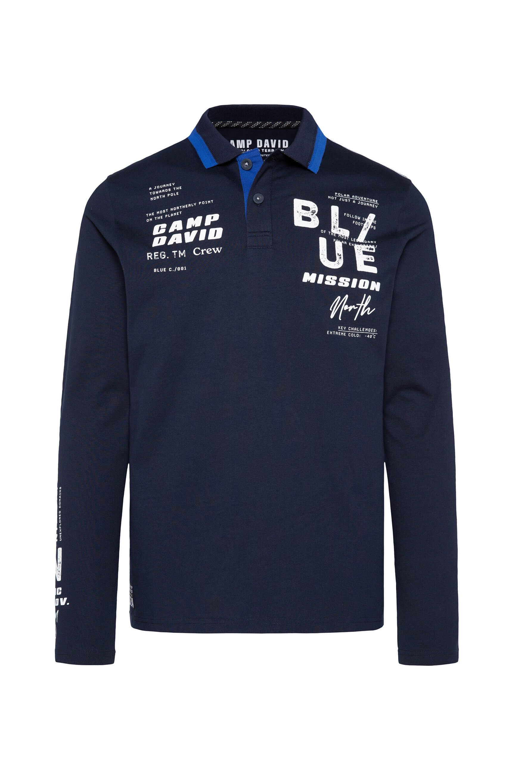 CAMP DAVID Langarm-Poloshirt aus Baumwolle günstig online kaufen