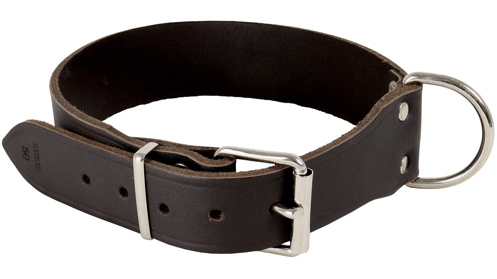 AKAH Hunde-Halsband AKAH Halsband genietet aus Sattelleder extra breit