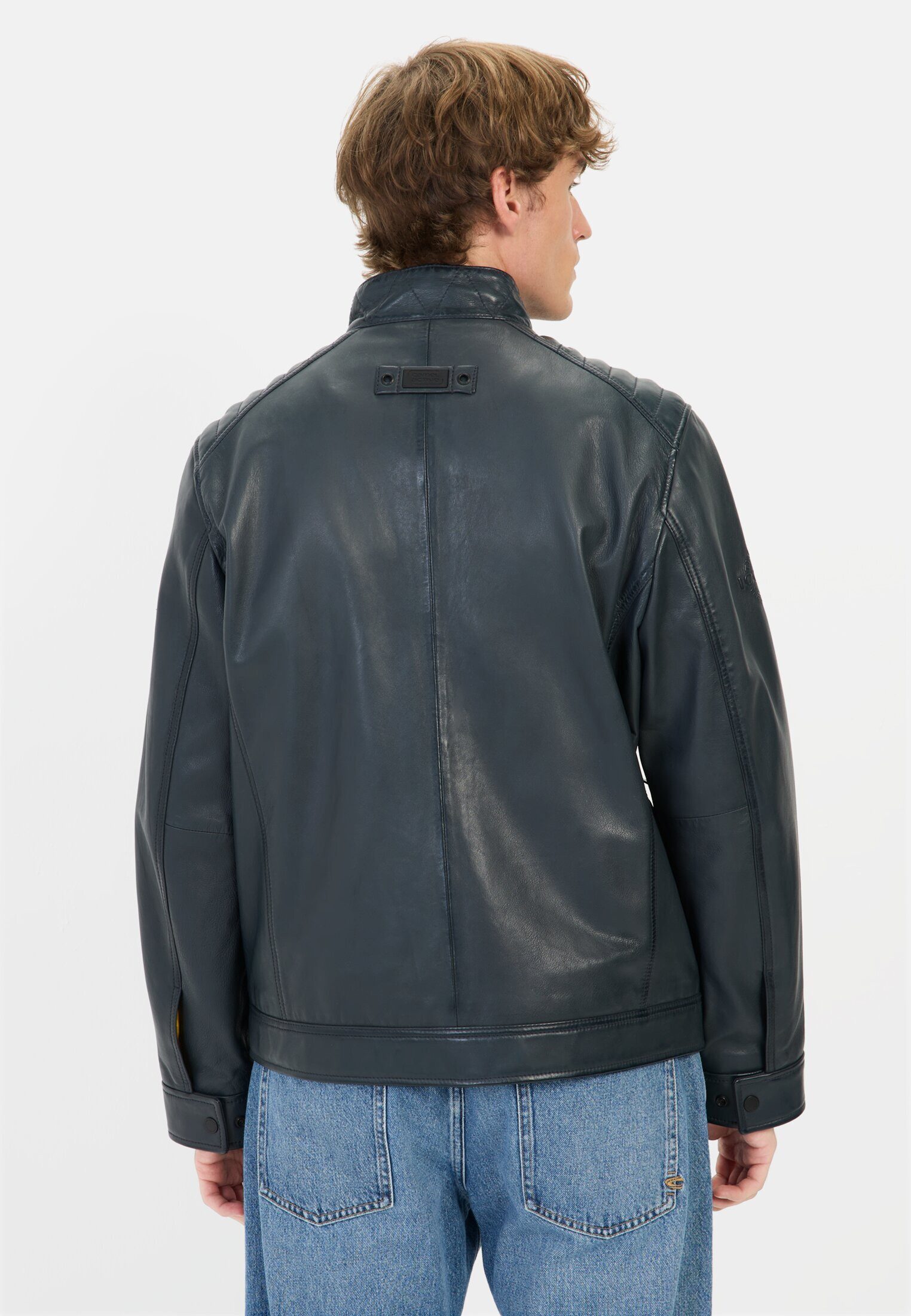 camel active Lederjacke mit Reißverschlusstaschen günstig online kaufen
