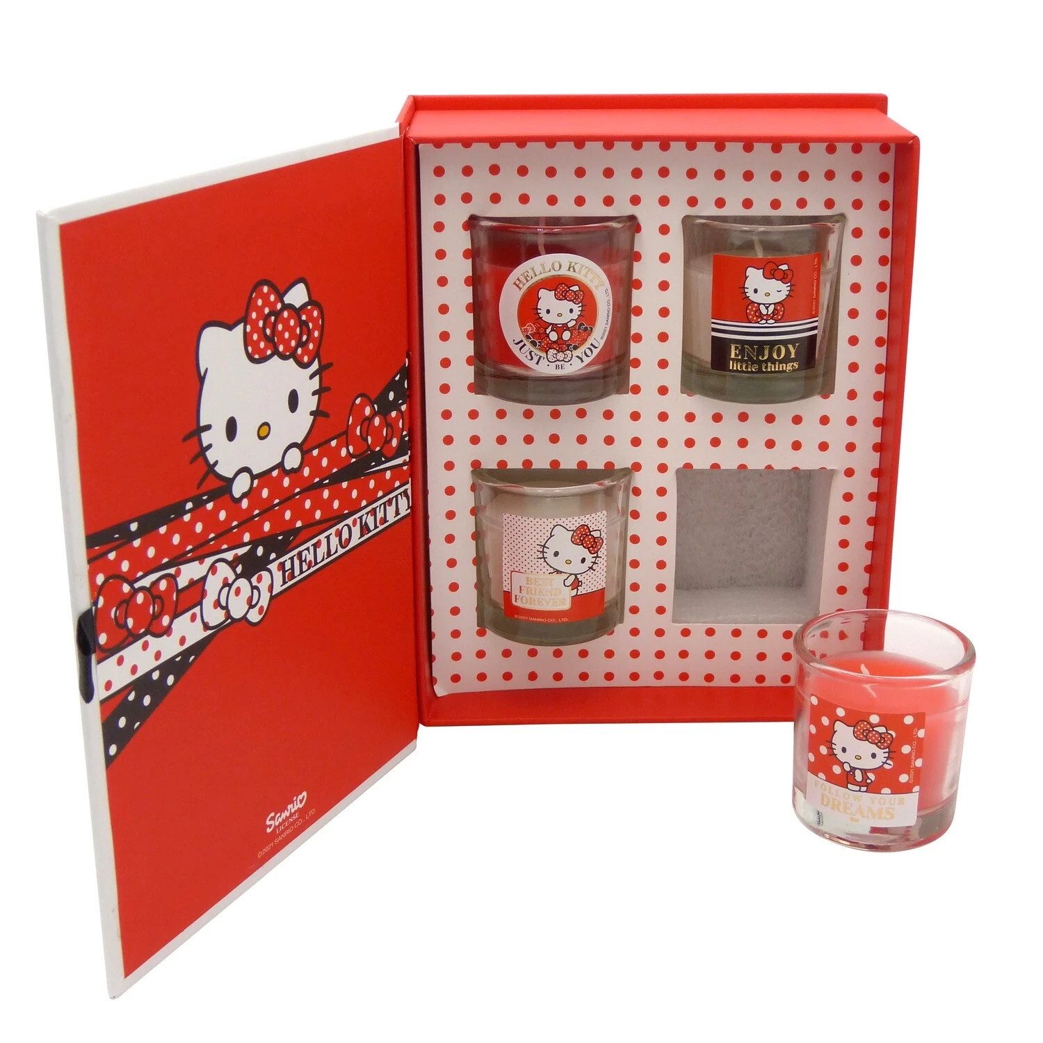 Hello Kitty Duftkerze Hello Kitty rote Duftkerzen Geschenkbox - mit 4 exklusiven Kerzen