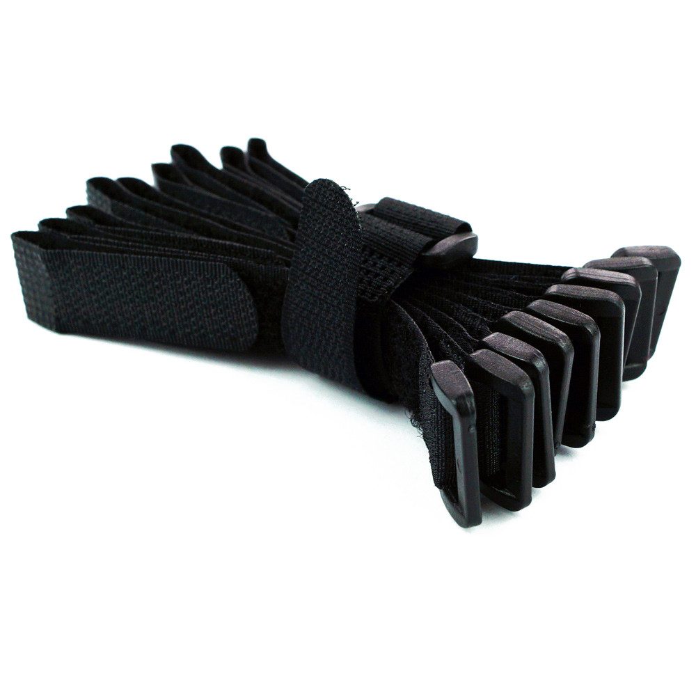 Goodymax Kabelbinder 10 Stück Klettkabelbinder Kunststofföse 15, 20, 30, 40 cm (15 cm Länge Schwarz, 10 Stück, Haken und Flausch auf GLEICHEN SEITEN) wiederverwendar Klettband Klettverschluss Kabel Organizer